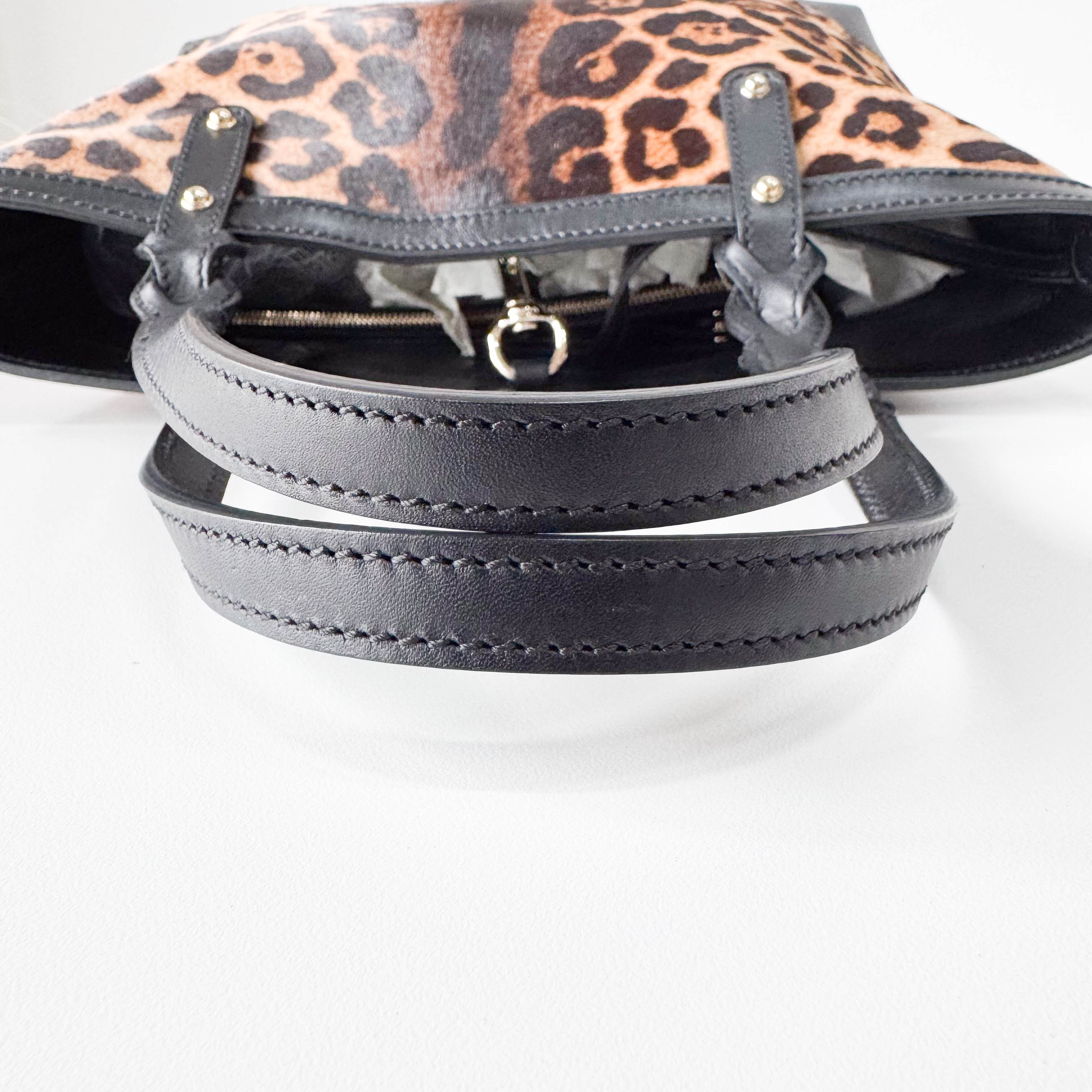 Yellow Jaguar Print Pony Hair Handbag