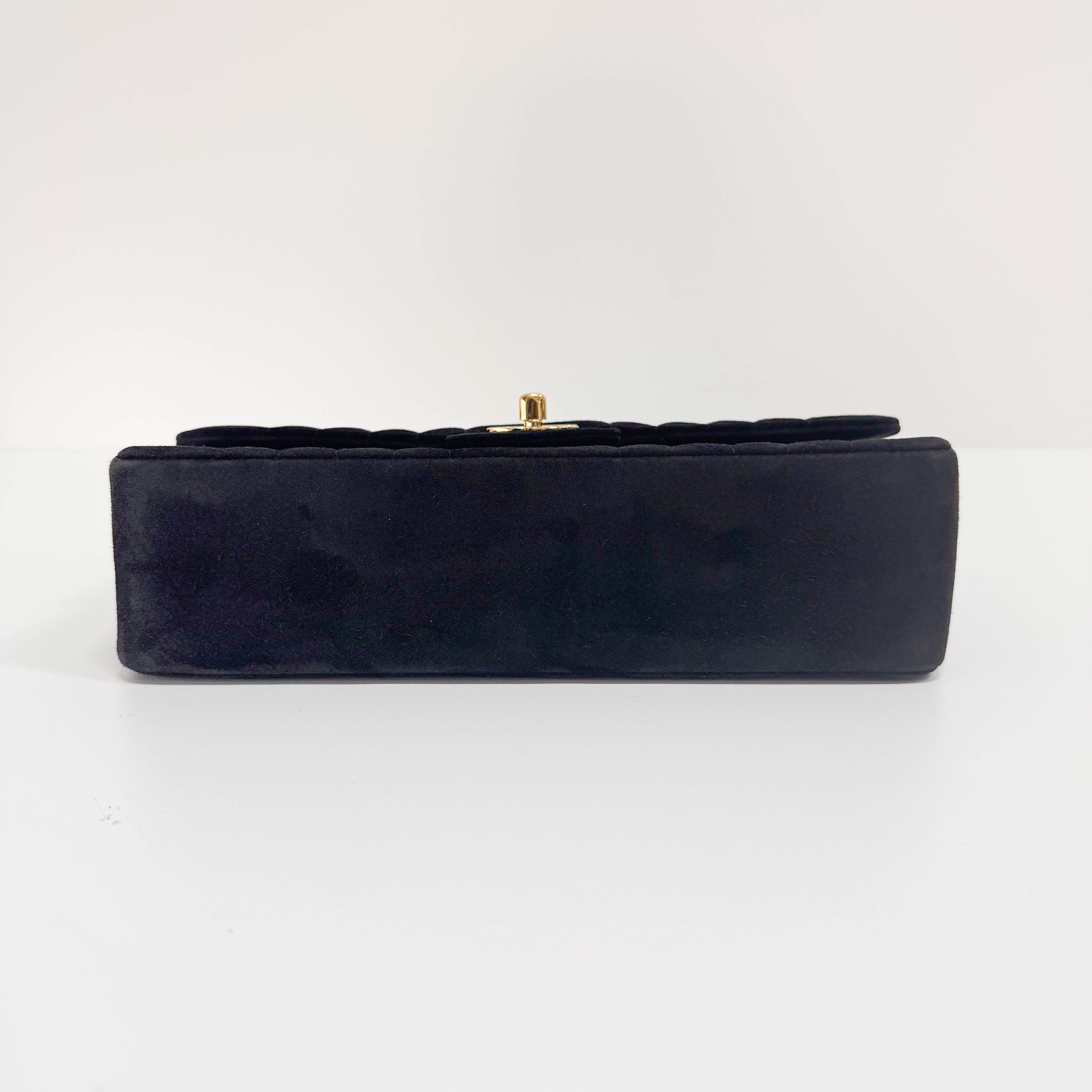 Mademoiselle Black Suede Crossbody Bag