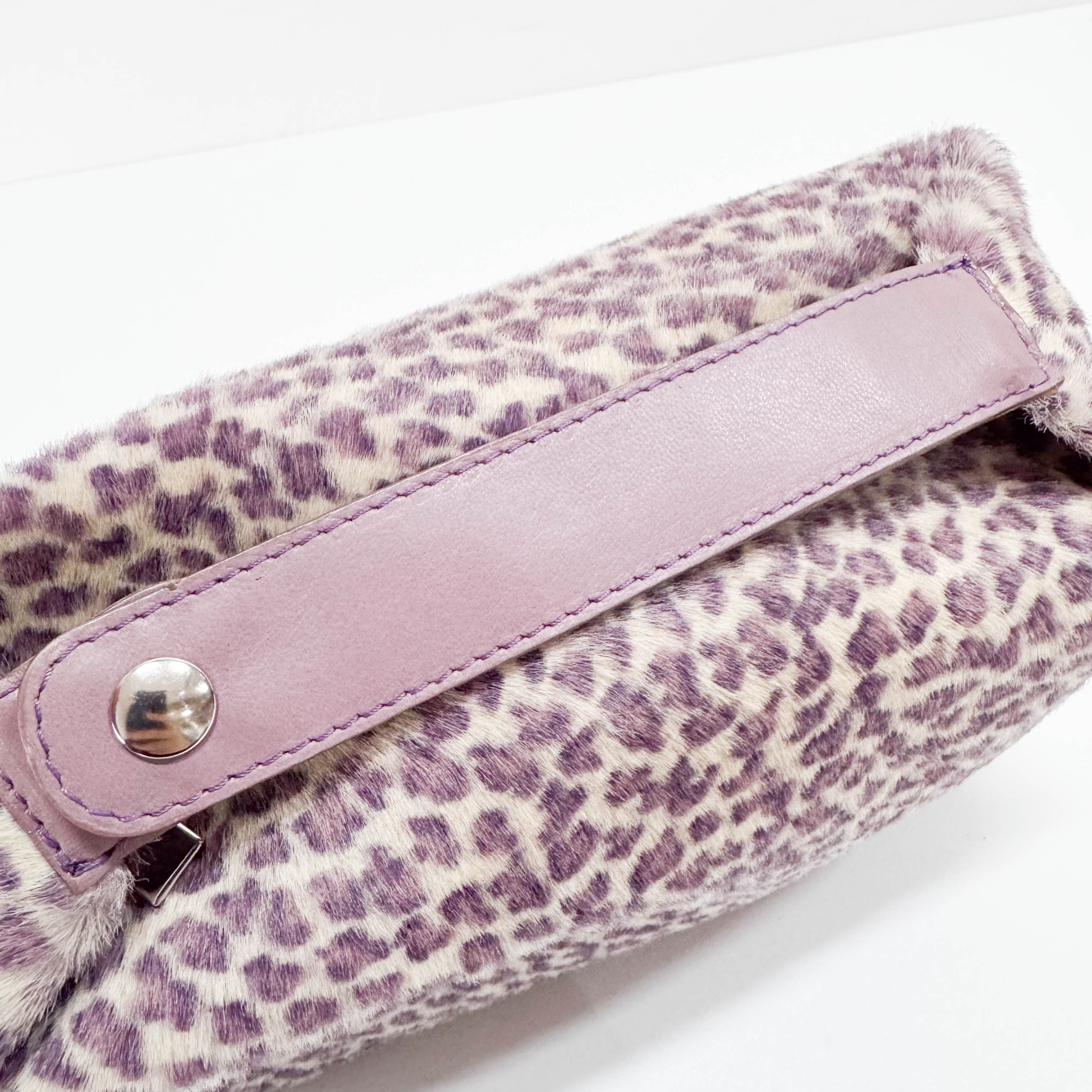 Vintage Purple Cheetah Small Print Pony Hair Hand Bag