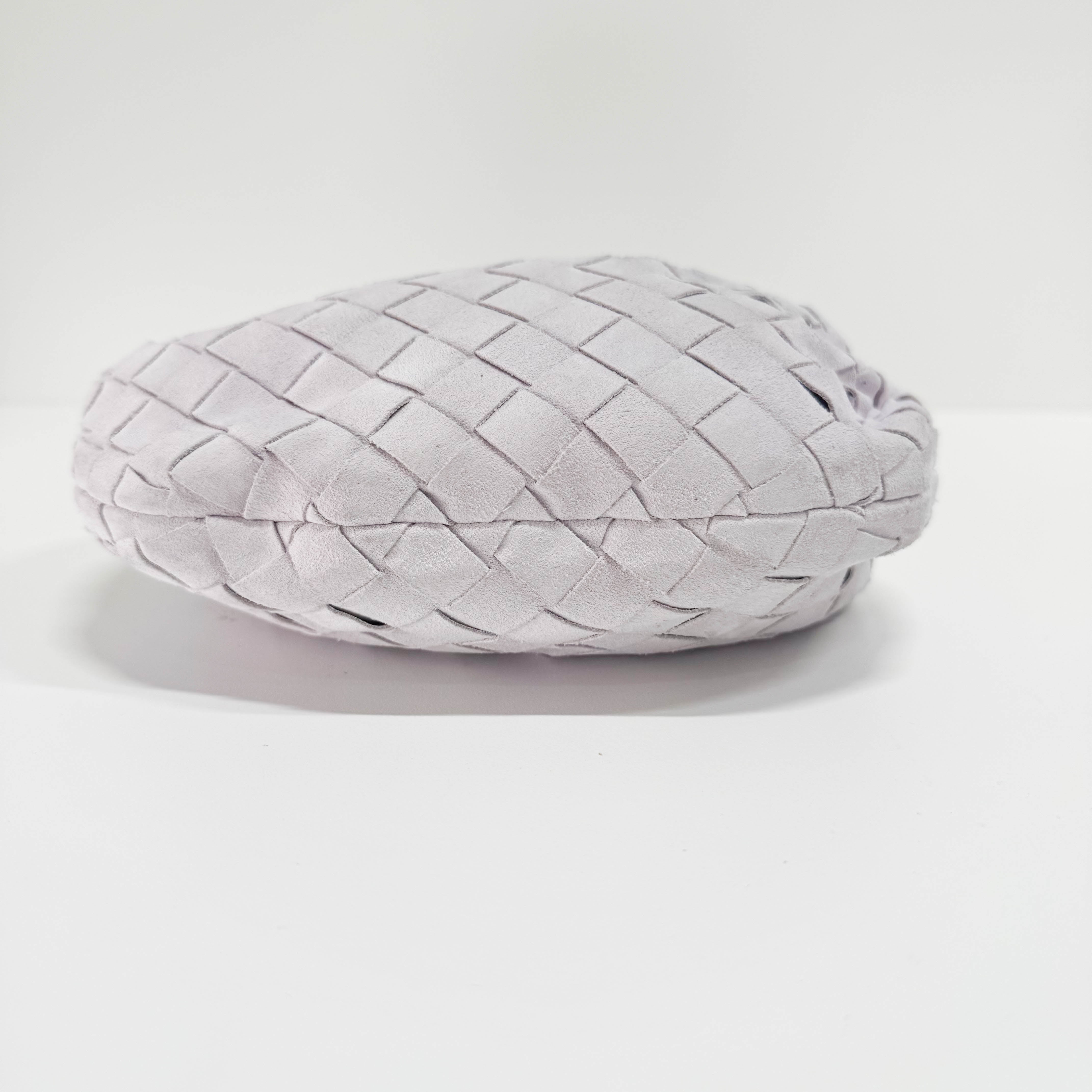 Small Intrecciato White Suede Handbag