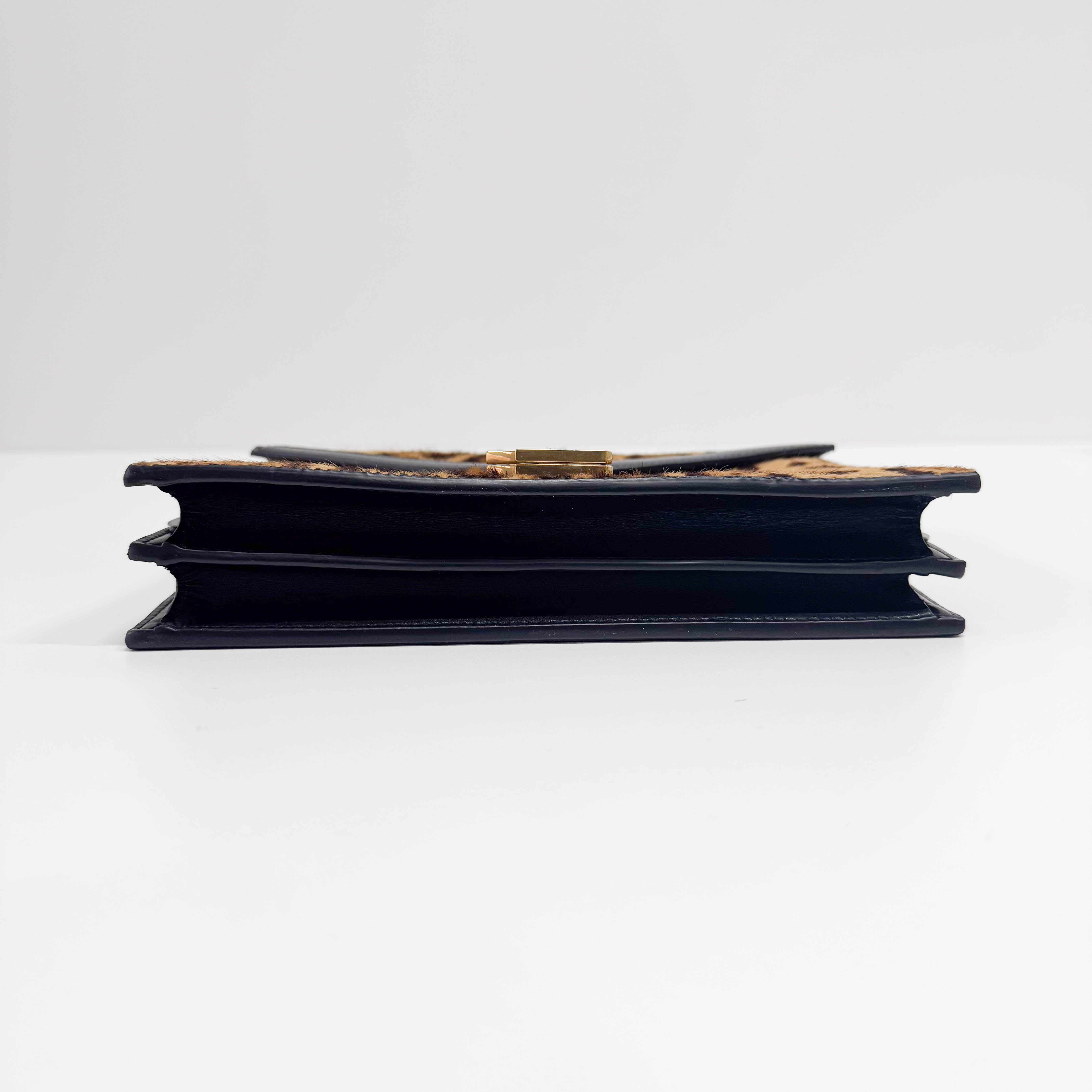 Cassandra Brown Jaguar Pony Hair Chain Shoulder Bag