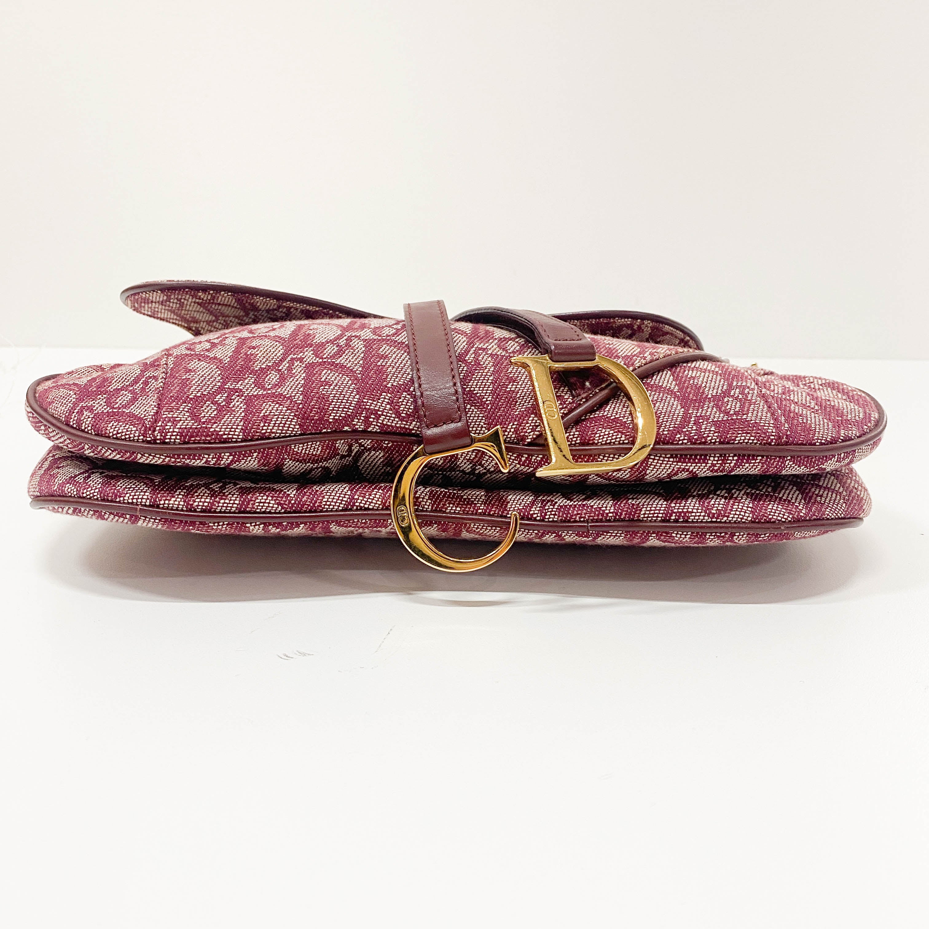 Double Saddle Trotter Red Jacquard Shoulder Bag