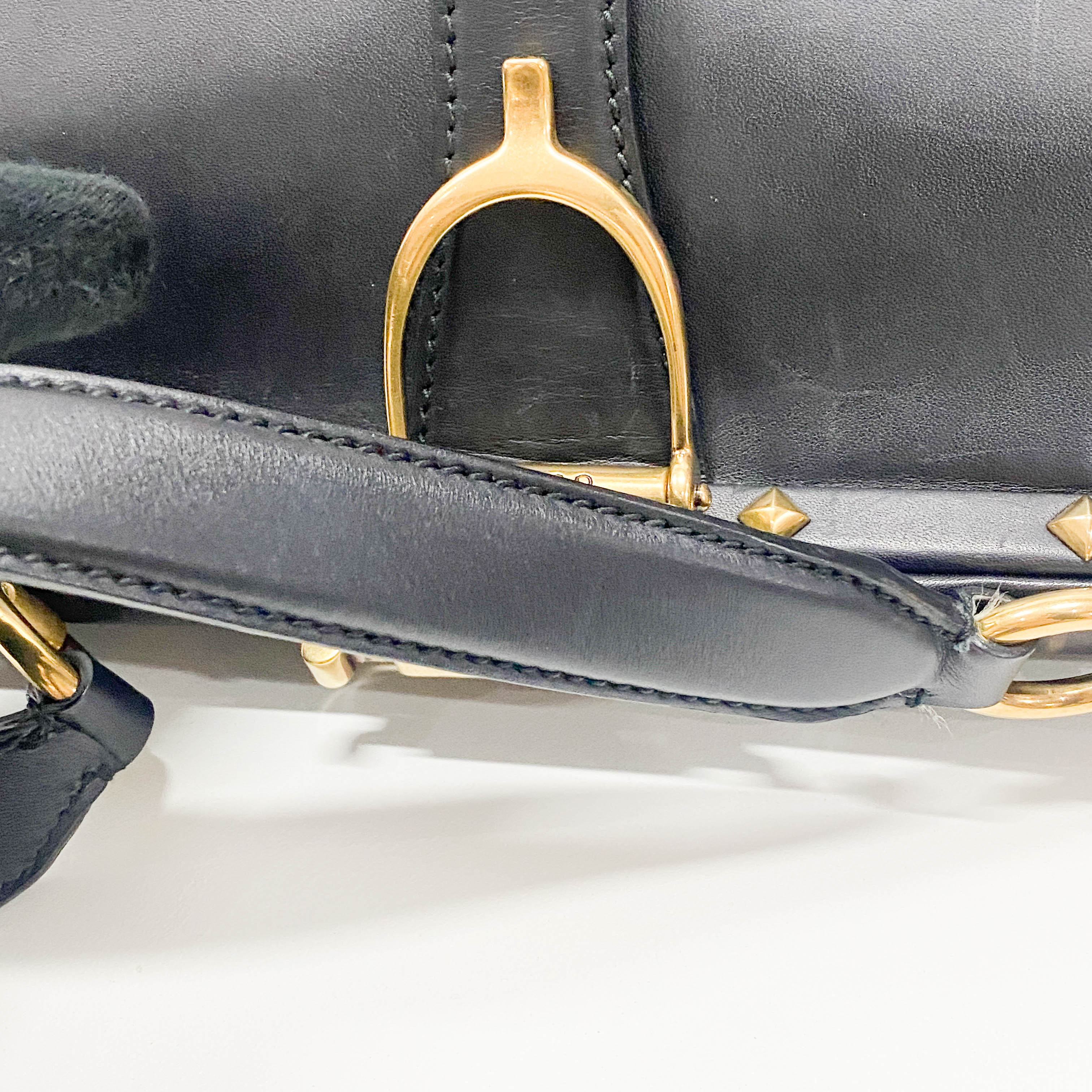 Vintage Black Suede Arabesque Hand Bag