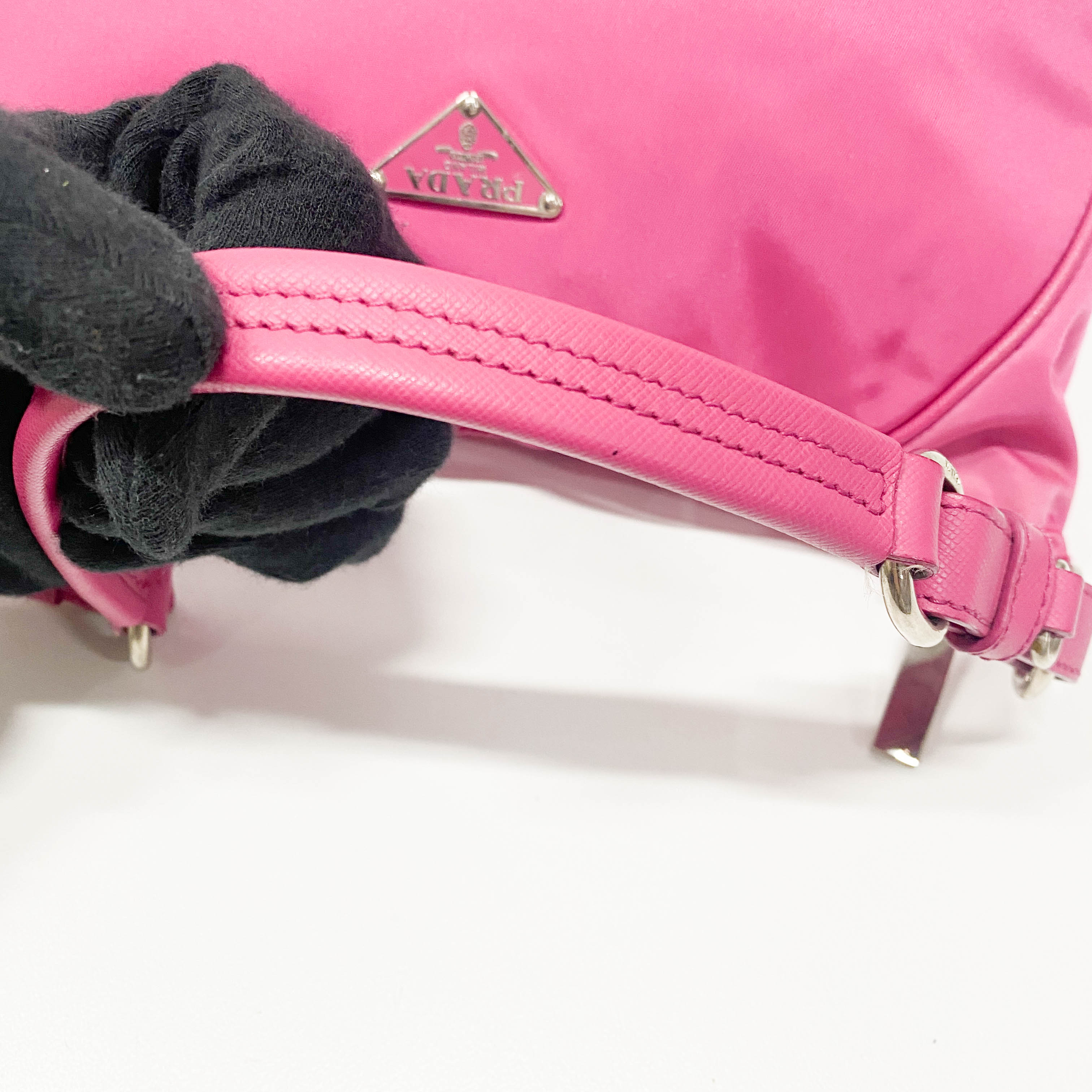Vintage Pink Nylon Shoulder Bag