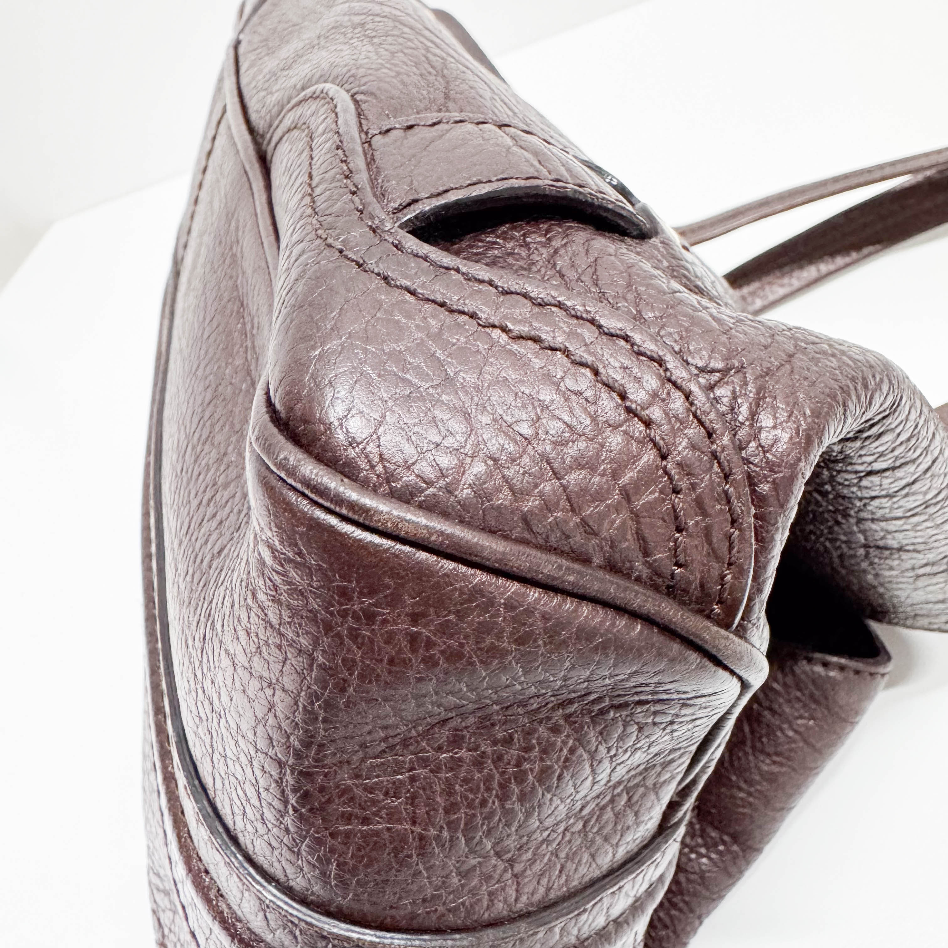 Triomphe Brown Leather Shoulder Bag