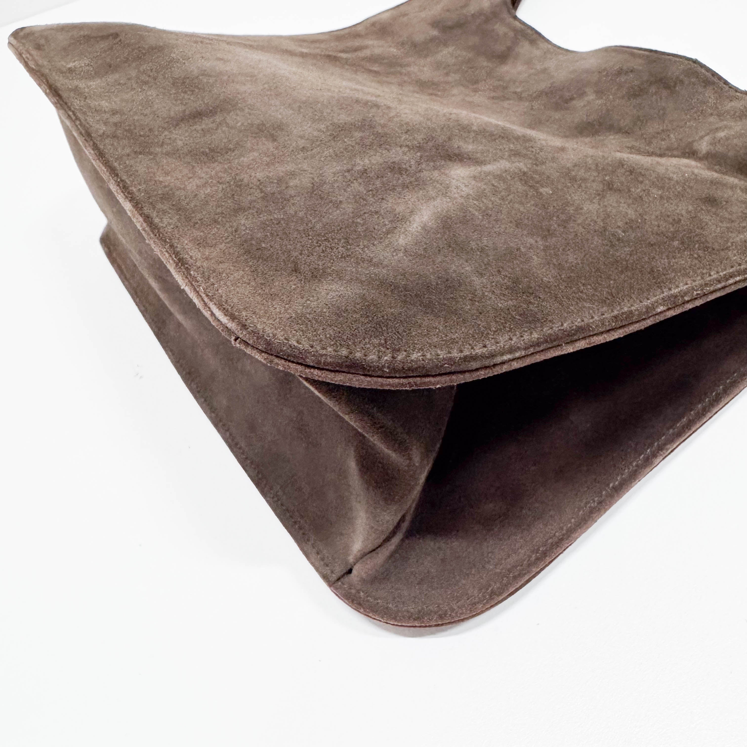 Brown Suede Shoulder Bag