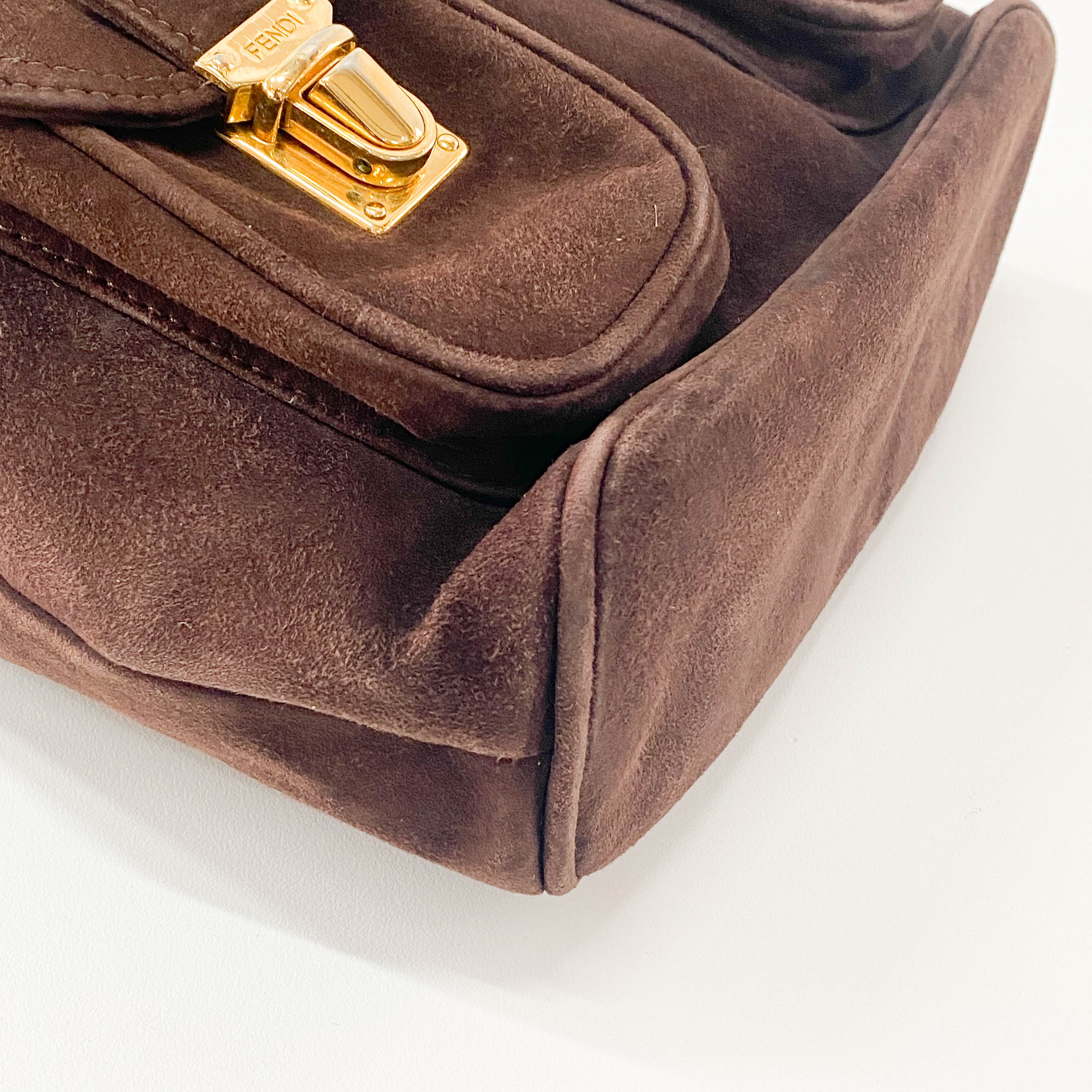 Brown Suede Backpack