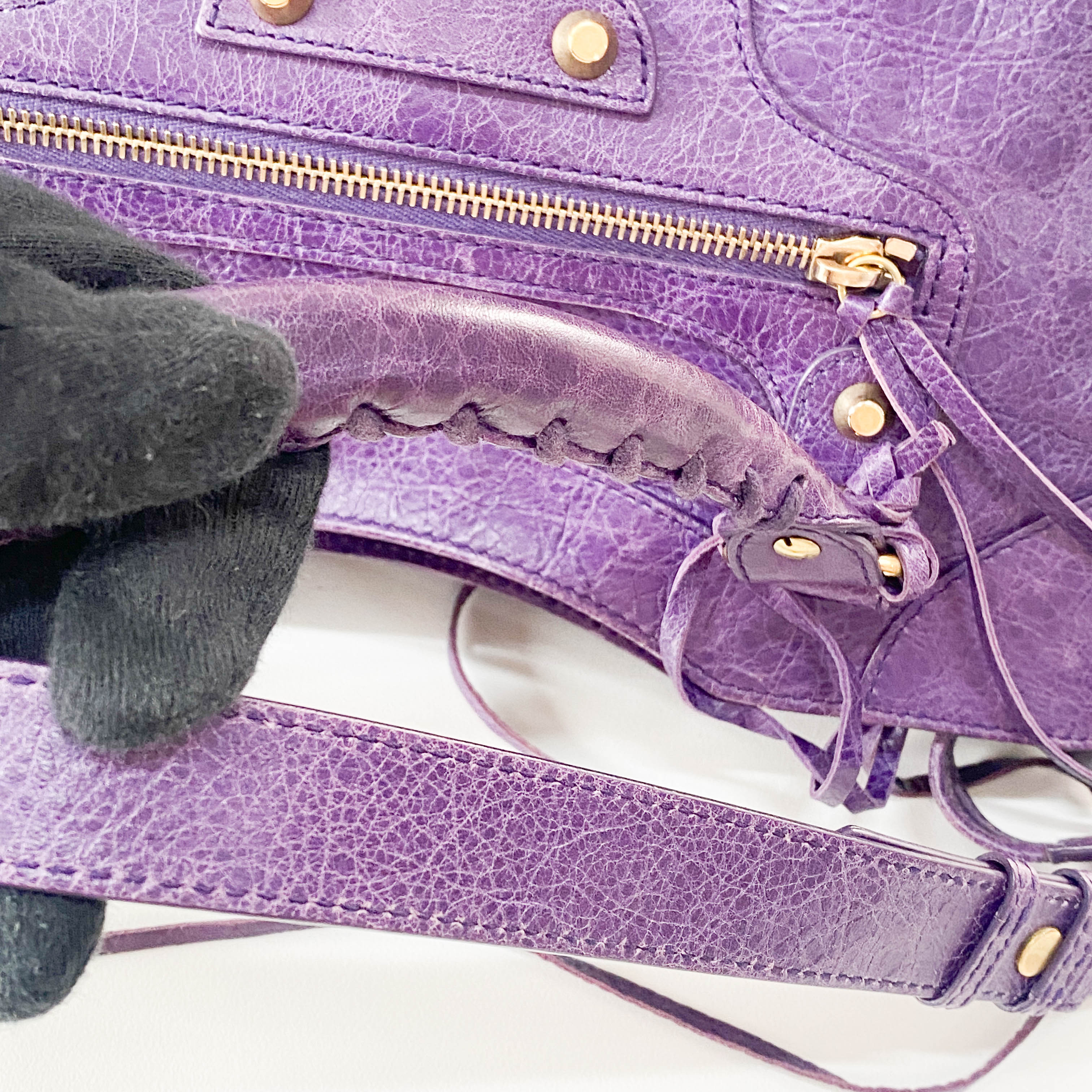 Velo Purple Leather Two Way Bag