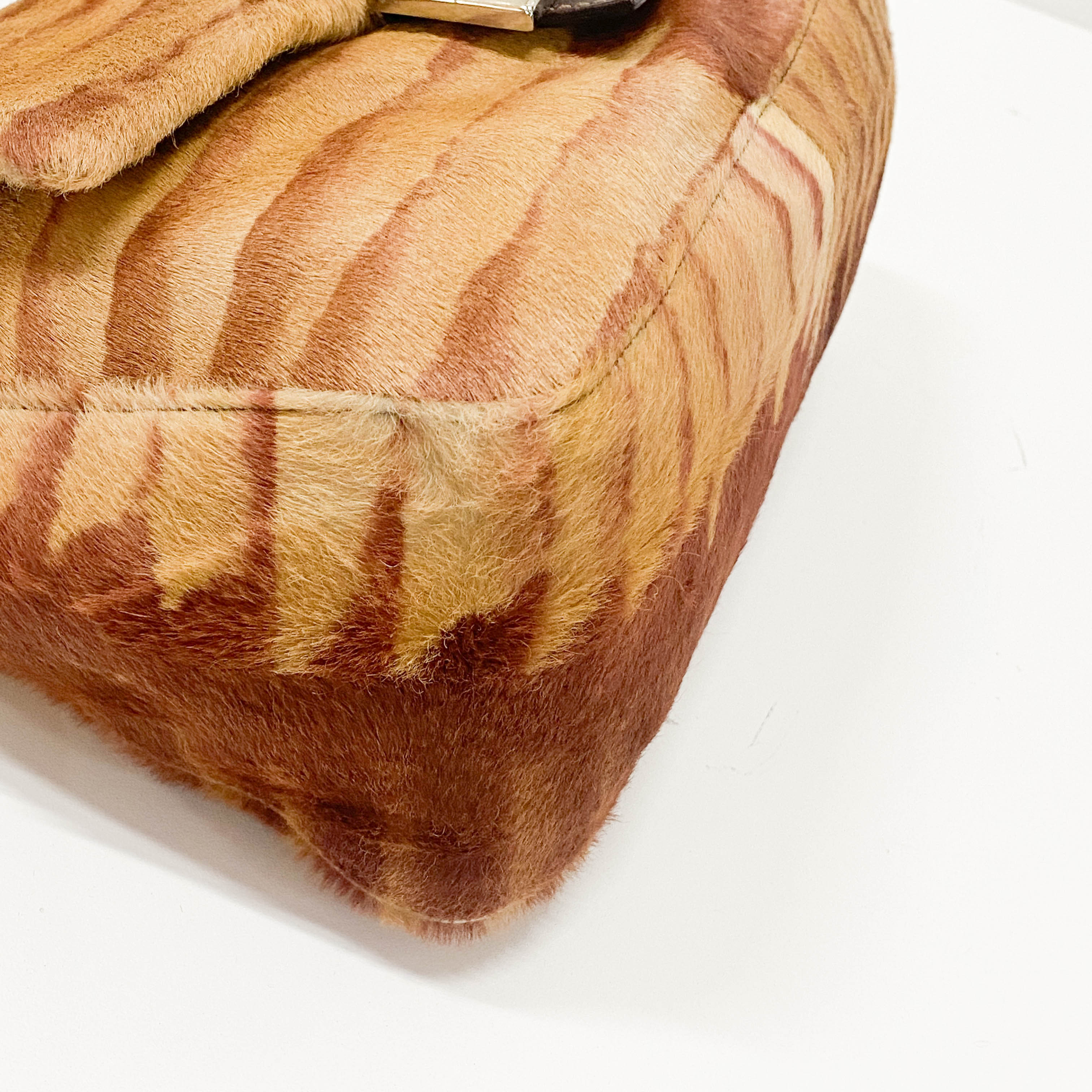 Mamma Baguette Red Zebra Print Pony Hair Shoulder Bag