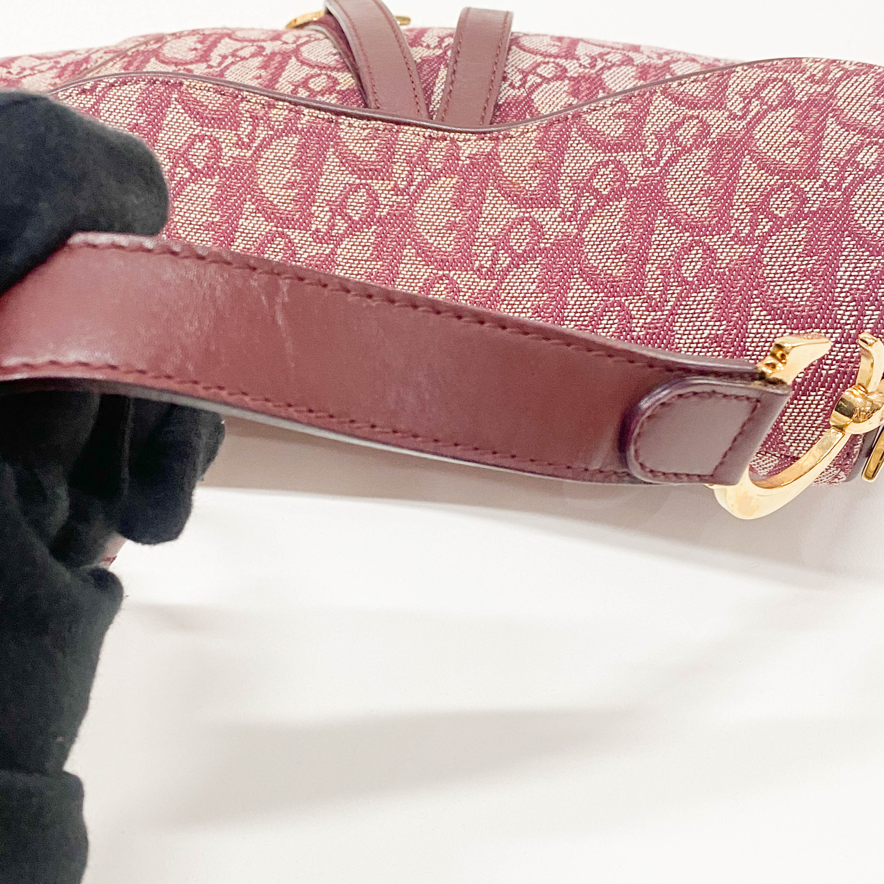 Double Saddle Trotter Red Jacquard Shoulder Bag