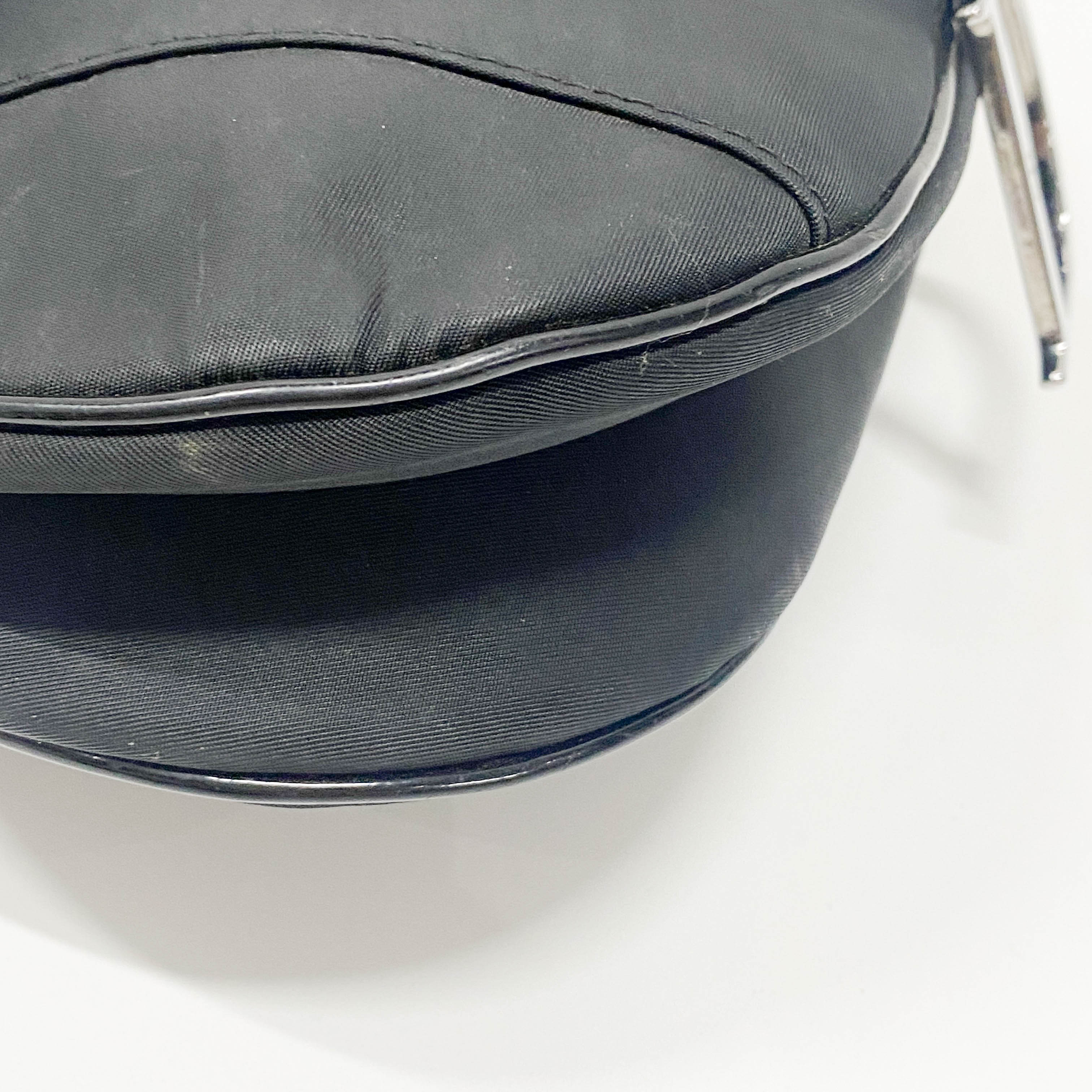 Saddle Black Nylon Shoulder Bag