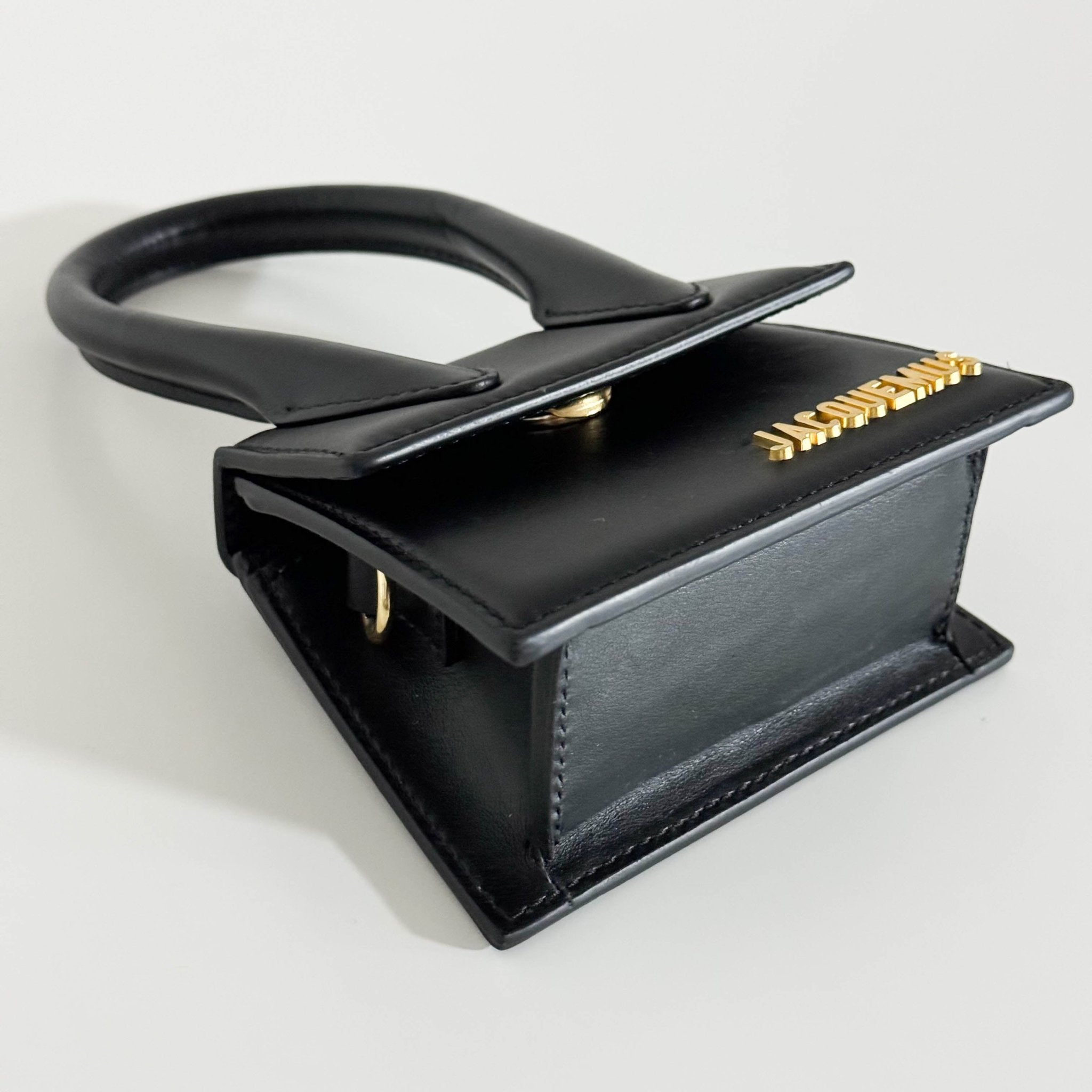 JACQUEMUS Le Chiquito Black Leather Mini Bag, in , Sold by HIVE PRELOVED - Crossbody bags, Handle Bags, Mini bags