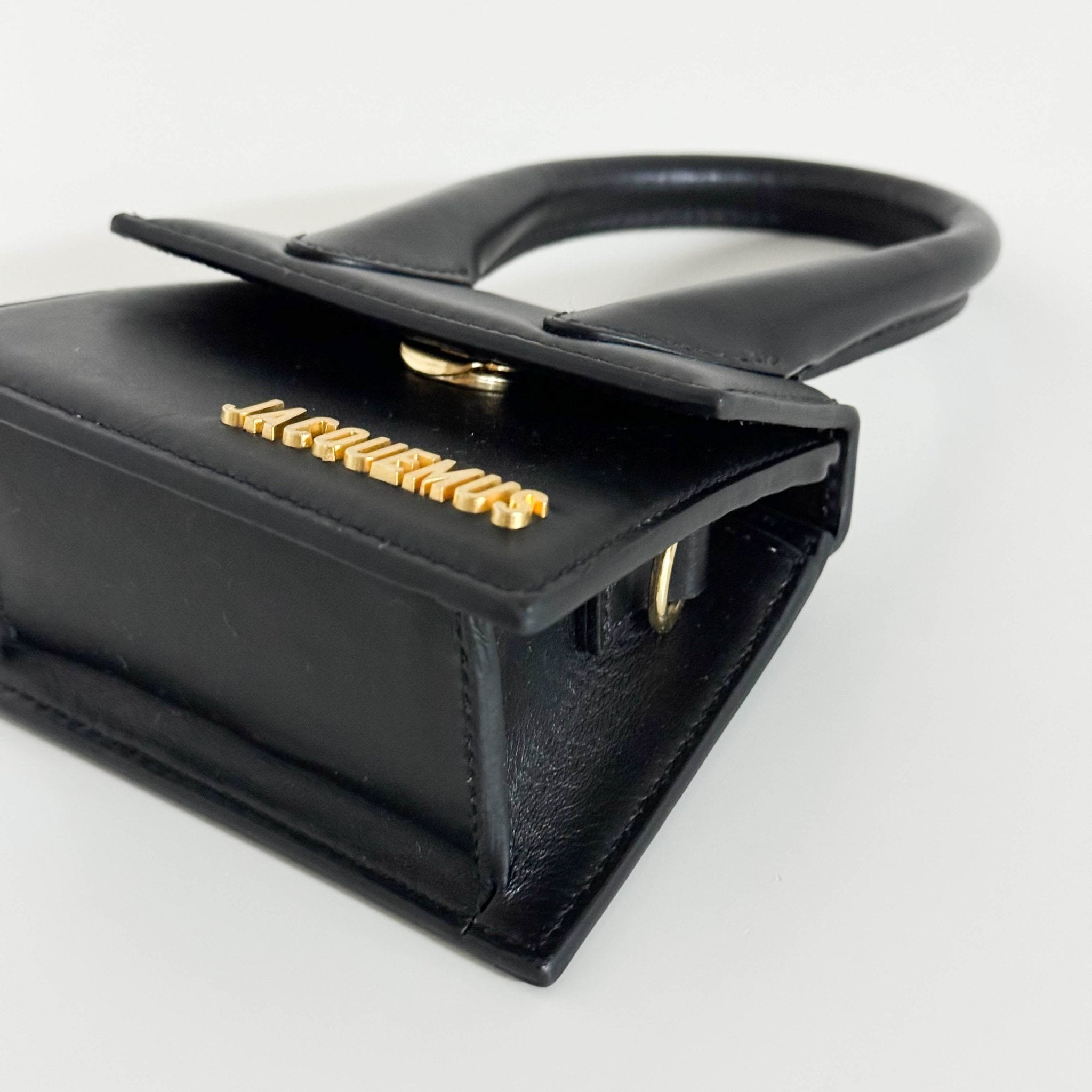 JACQUEMUS Le Chiquito Black Leather Mini Bag, in , Sold by HIVE PRELOVED - Crossbody bags, Handle Bags, Mini bags