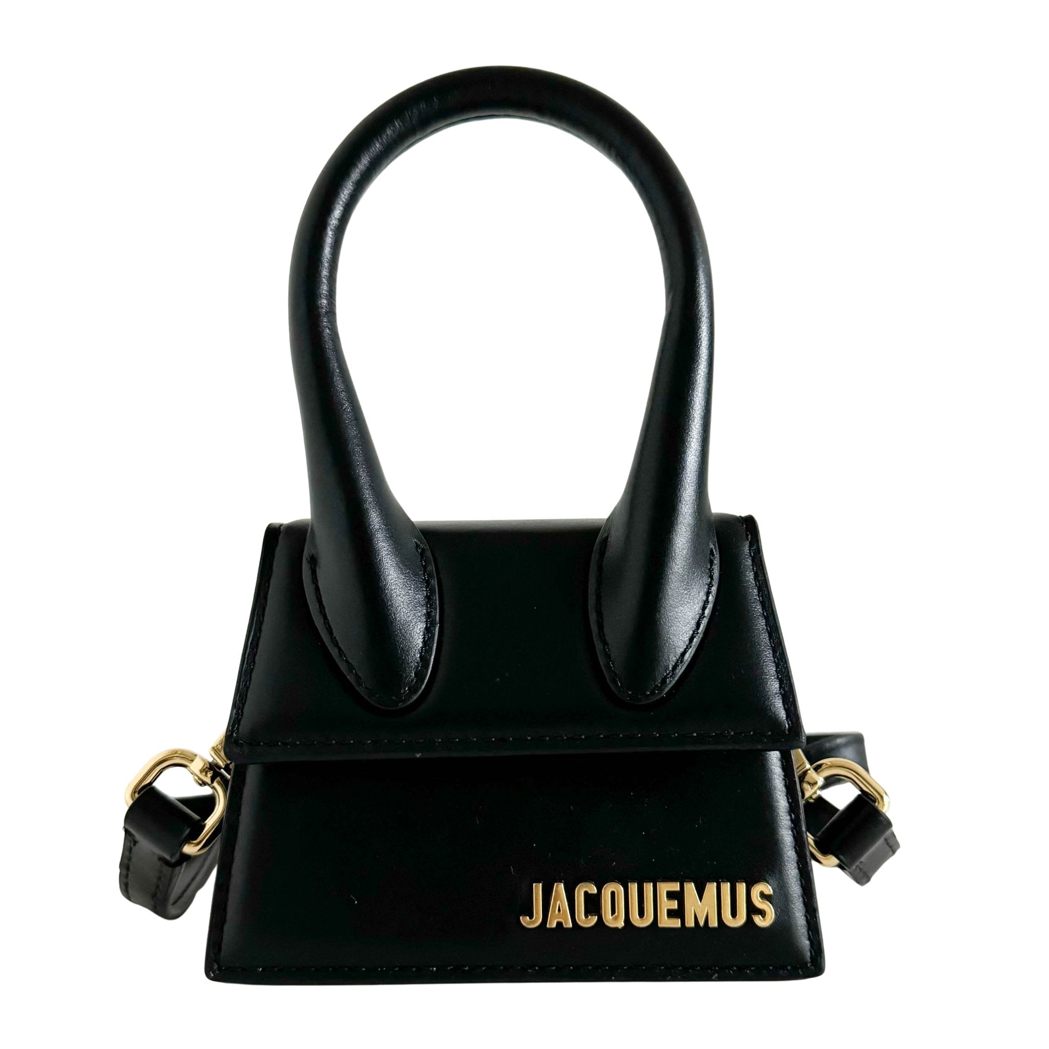 JACQUEMUS Le Chiquito Black Leather Mini Bag, in , Sold by HIVE PRELOVED - Crossbody bags, Handle Bags, Mini bags