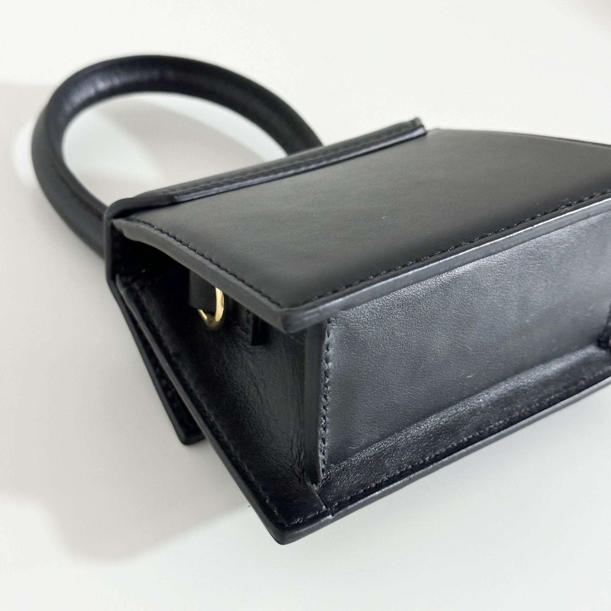 JACQUEMUS Le Chiquito Black Leather Mini Bag, in , Sold by HIVE PRELOVED - Crossbody bags, Handle Bags, Mini bags