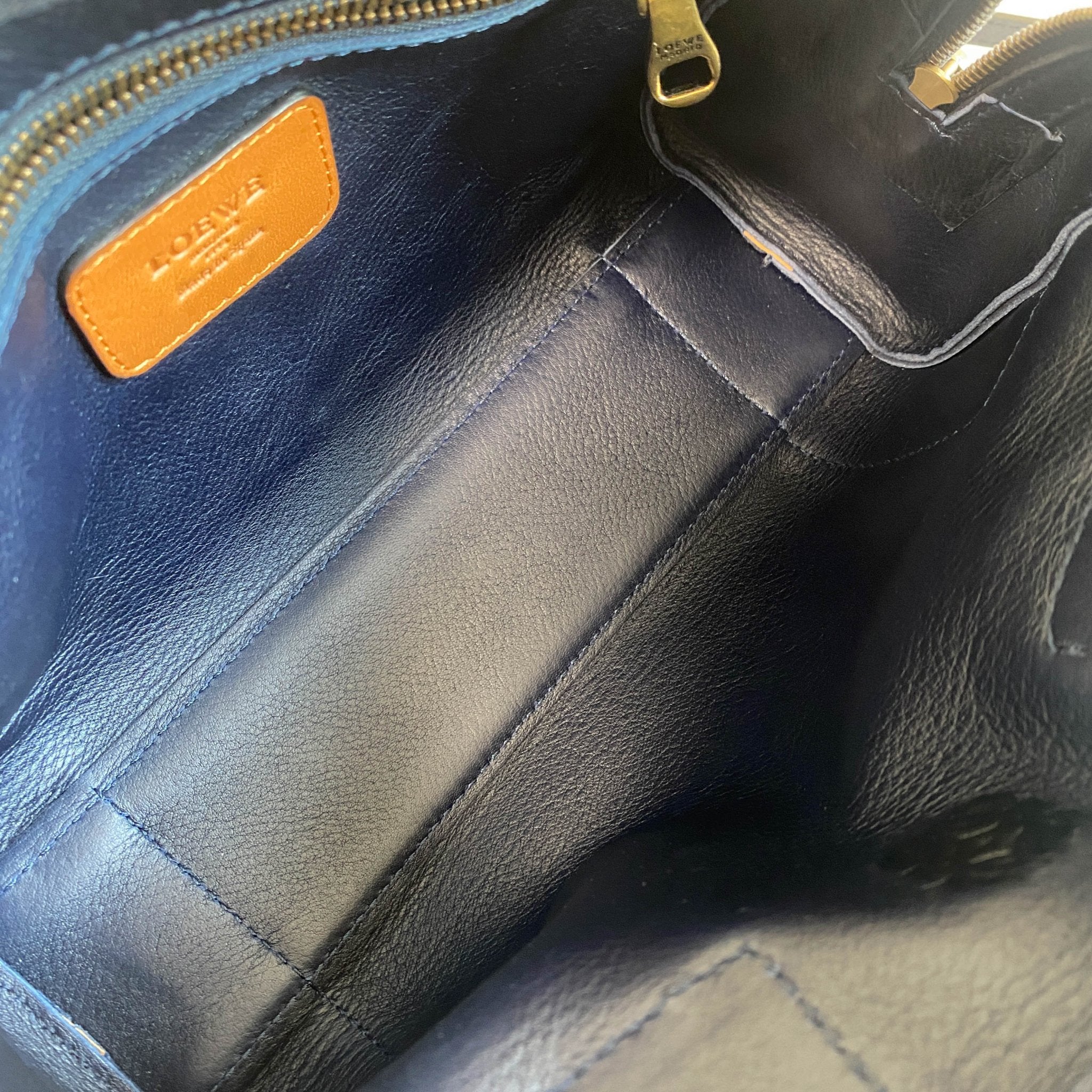LOEWE Amazona 23 Navy Denim Suede Handbag, in , Sold by HIVE PRELOVED - Handle Bags, ,