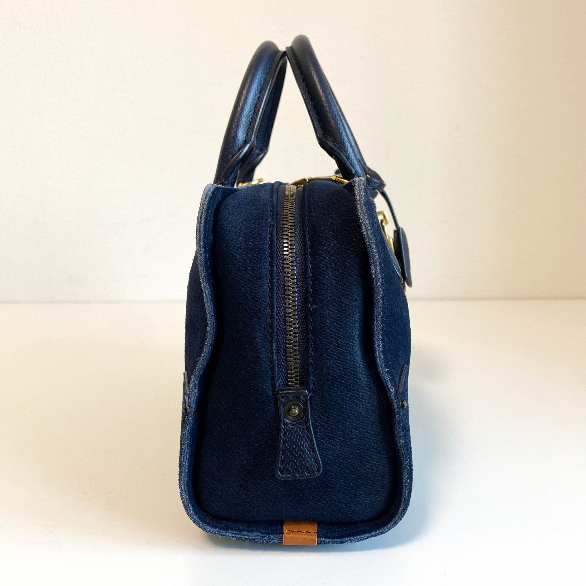 LOEWE Amazona 23 Navy Denim Suede Handbag, in , Sold by HIVE PRELOVED - Handle Bags, ,