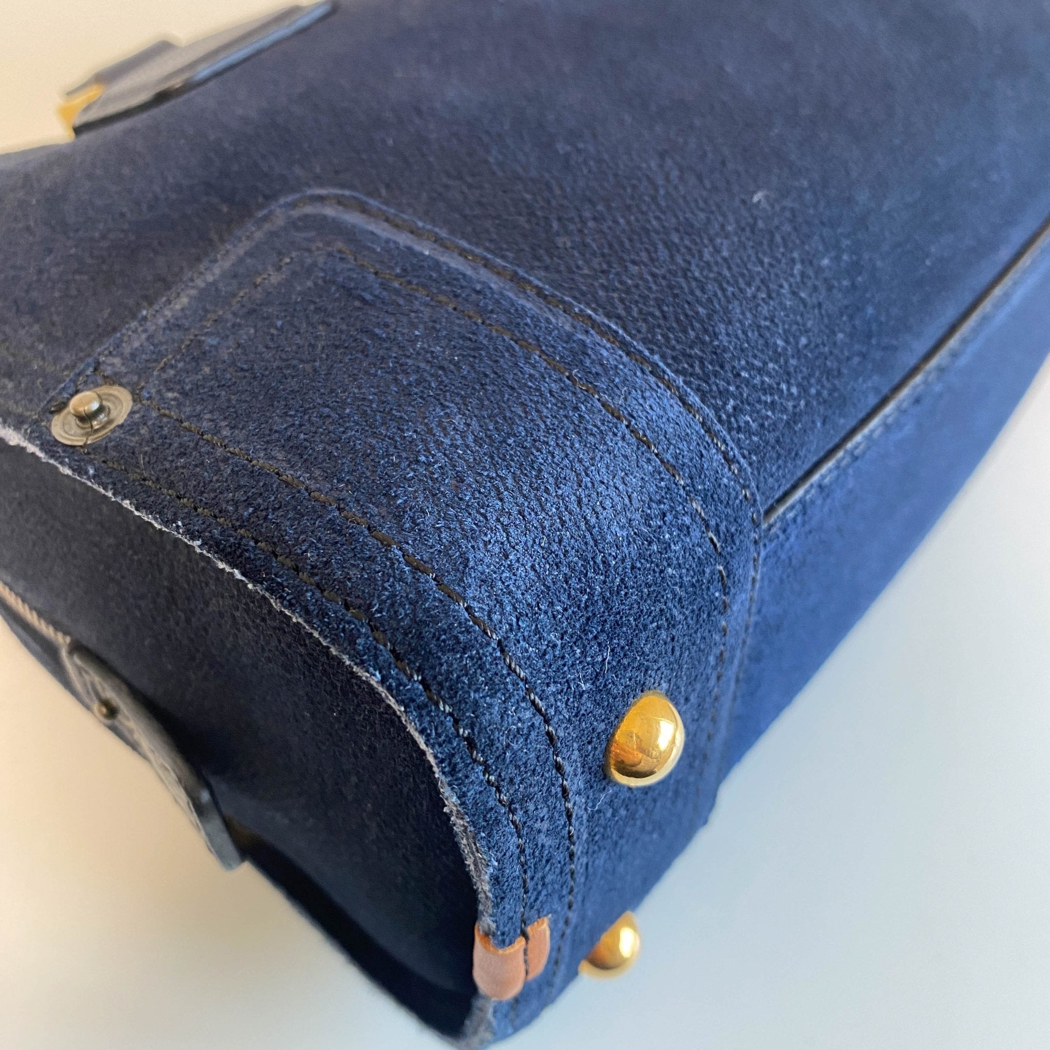 LOEWE Amazona 23 Navy Denim Suede Handbag, in , Sold by HIVE PRELOVED - Handle Bags, ,