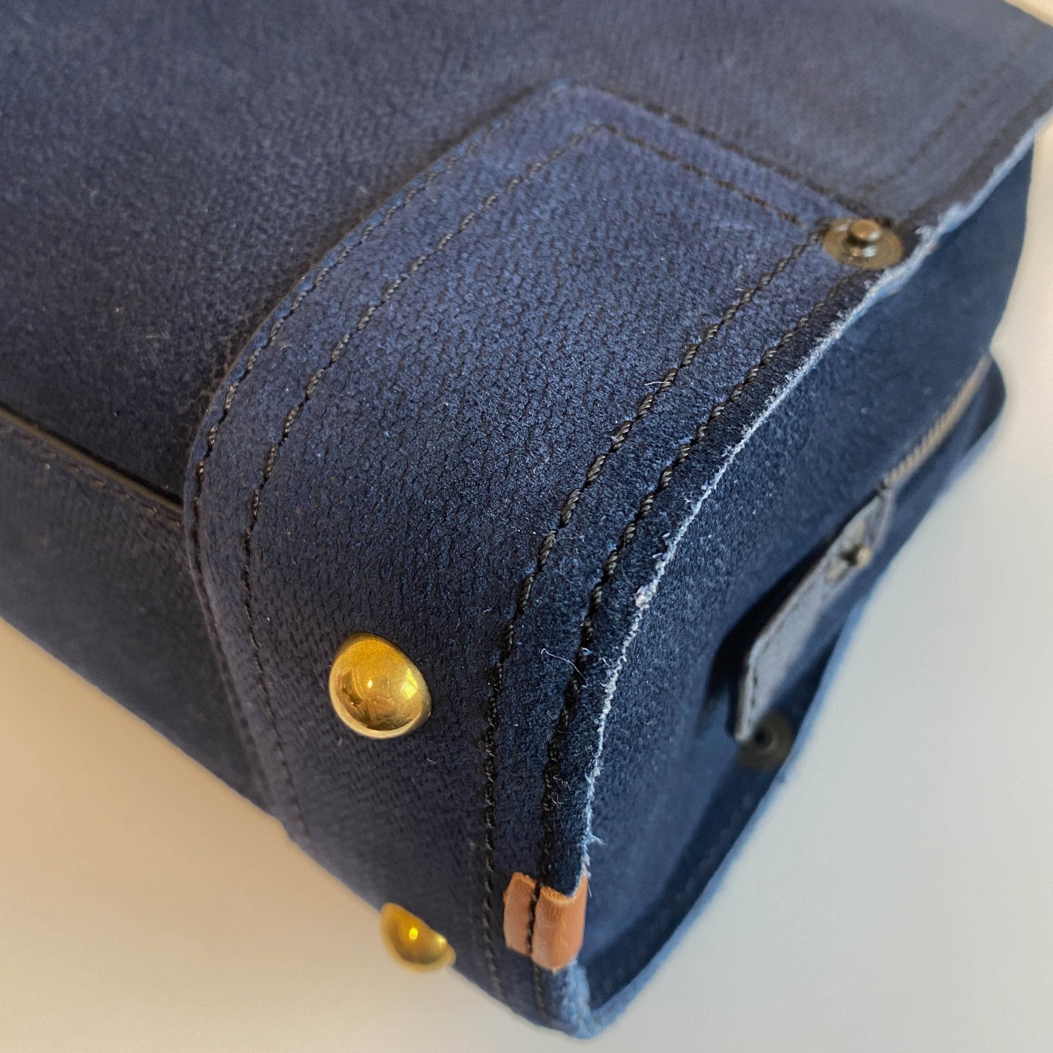 LOEWE Amazona 23 Navy Denim Suede Handbag, in , Sold by HIVE PRELOVED - Handle Bags, ,