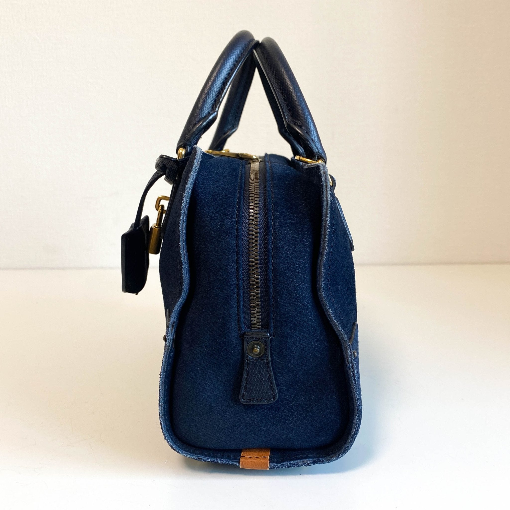 LOEWE Amazona 23 Navy Denim Suede Handbag, in , Sold by HIVE PRELOVED - Handle Bags, ,