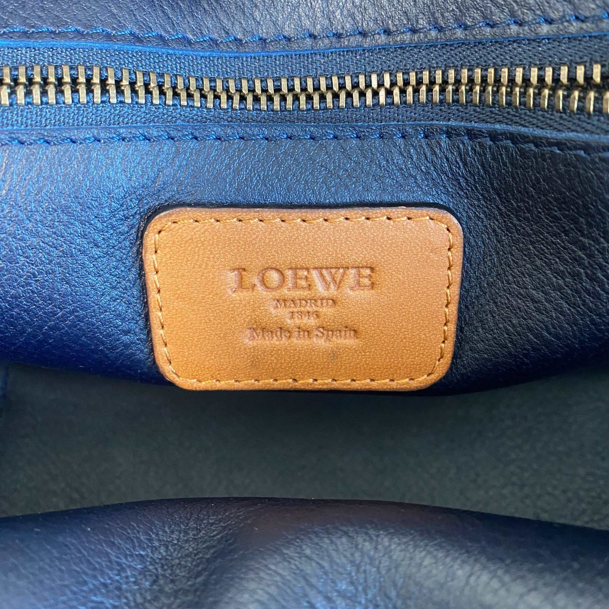 LOEWE Amazona 23 Navy Denim Suede Handbag, in , Sold by HIVE PRELOVED - Handle Bags, ,