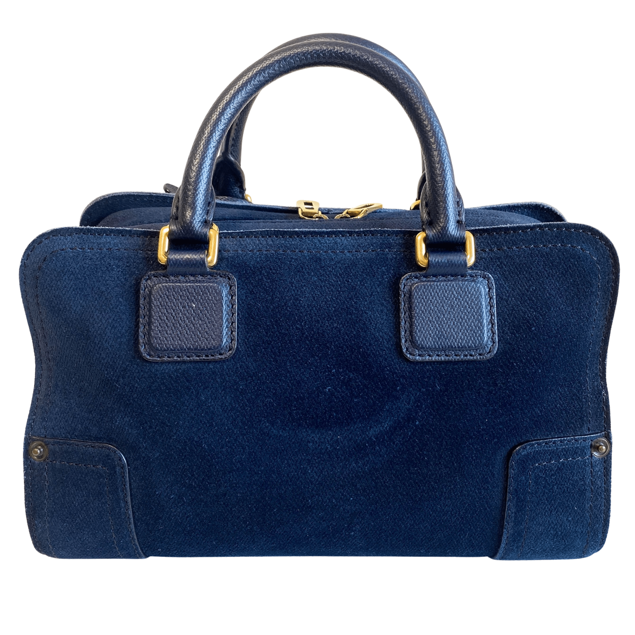LOEWE Amazona 23 Navy Denim Suede Handbag, in , Sold by HIVE PRELOVED - Handle Bags, ,