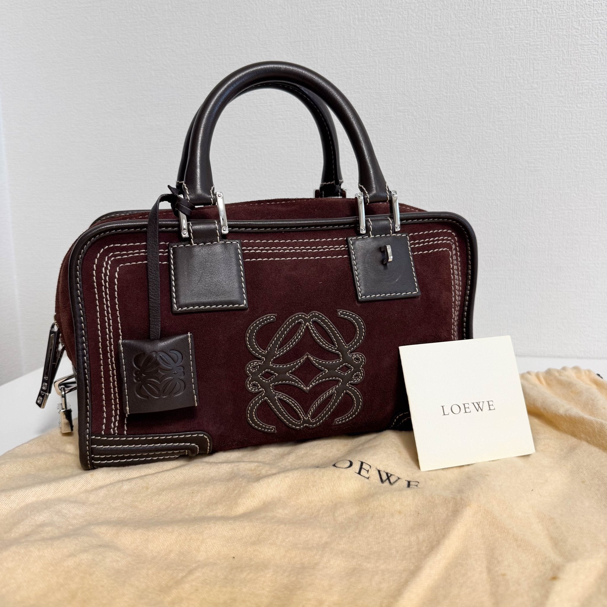 LOEWE Amazona 28 Brown Suede Hand Bag, in , Sold by HIVE PRELOVED - Handle Bags, ,