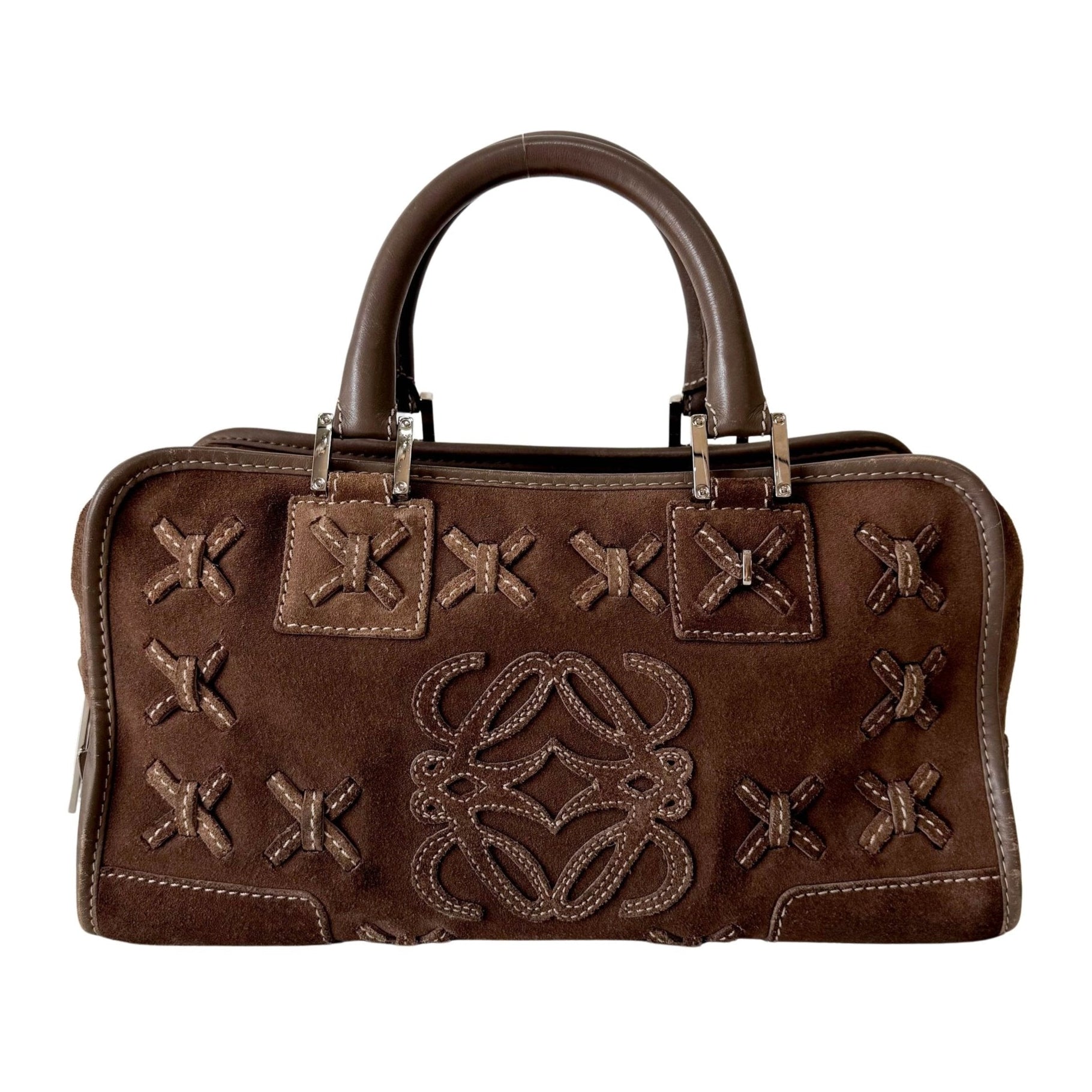 LOEWE Amazona 28 Brown Suede Hand Bag, in , Sold by HIVE PRELOVED - Handle Bags, ,