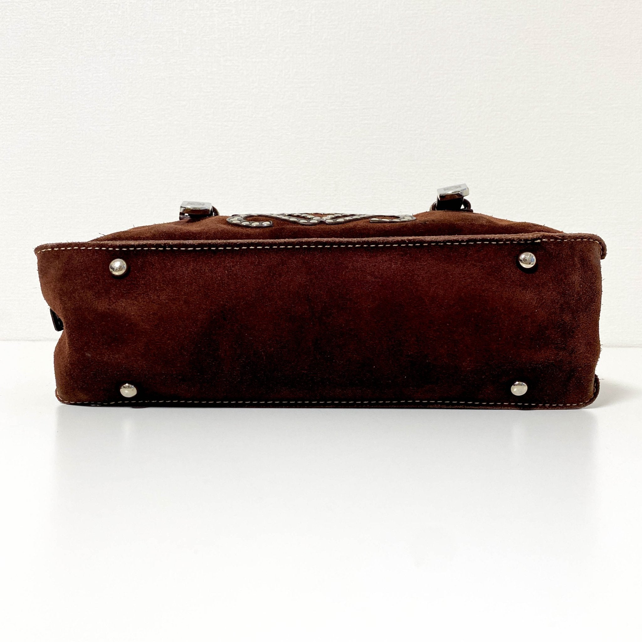 LOEWE Amazona 28 Brown Suede Studded Handbag, in , Sold by HIVE PRELOVED - Handle Bags, ,