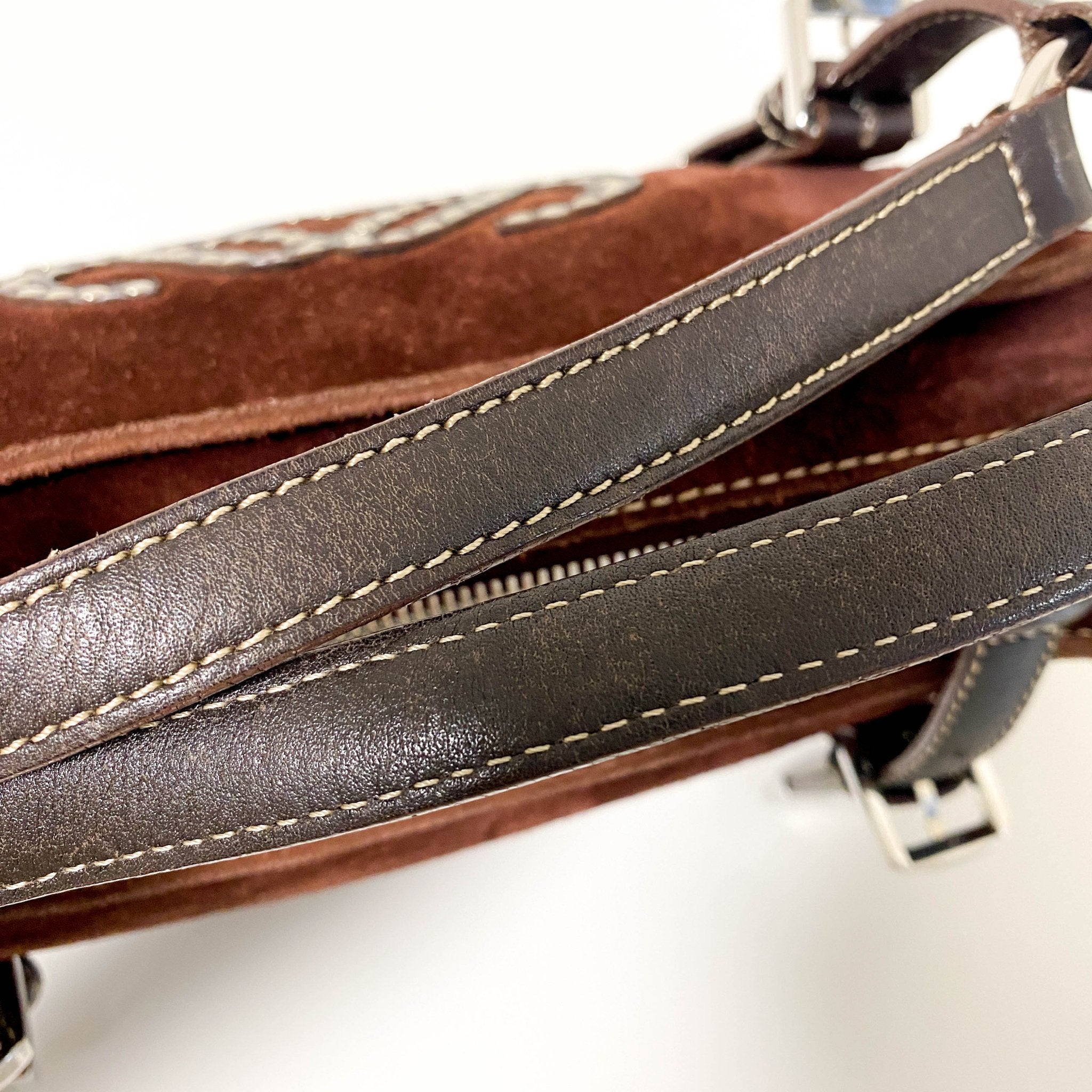 LOEWE Amazona 28 Brown Suede Studded Handbag, in , Sold by HIVE PRELOVED - Handle Bags, ,