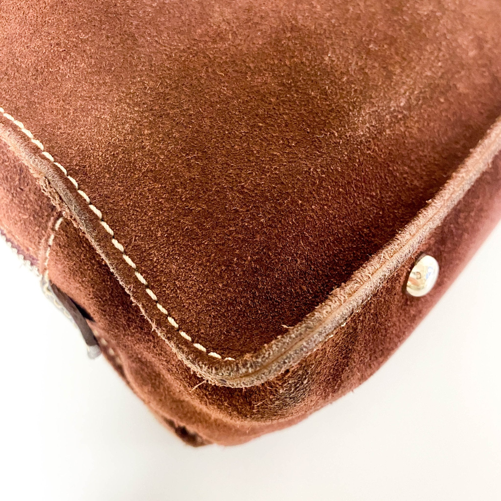 LOEWE Amazona 28 Brown Suede Studded Handbag, in , Sold by HIVE PRELOVED - Handle Bags, ,