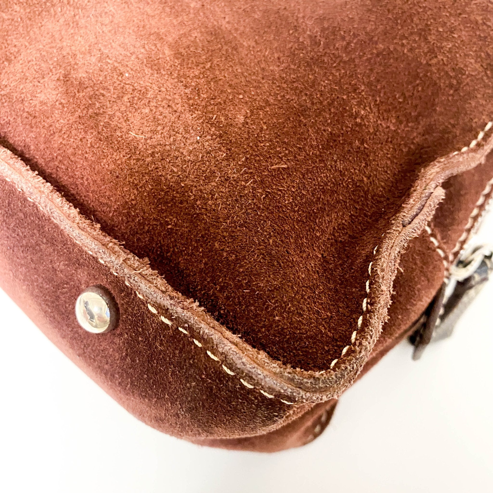 LOEWE Amazona 28 Brown Suede Studded Handbag, in , Sold by HIVE PRELOVED - Handle Bags, ,