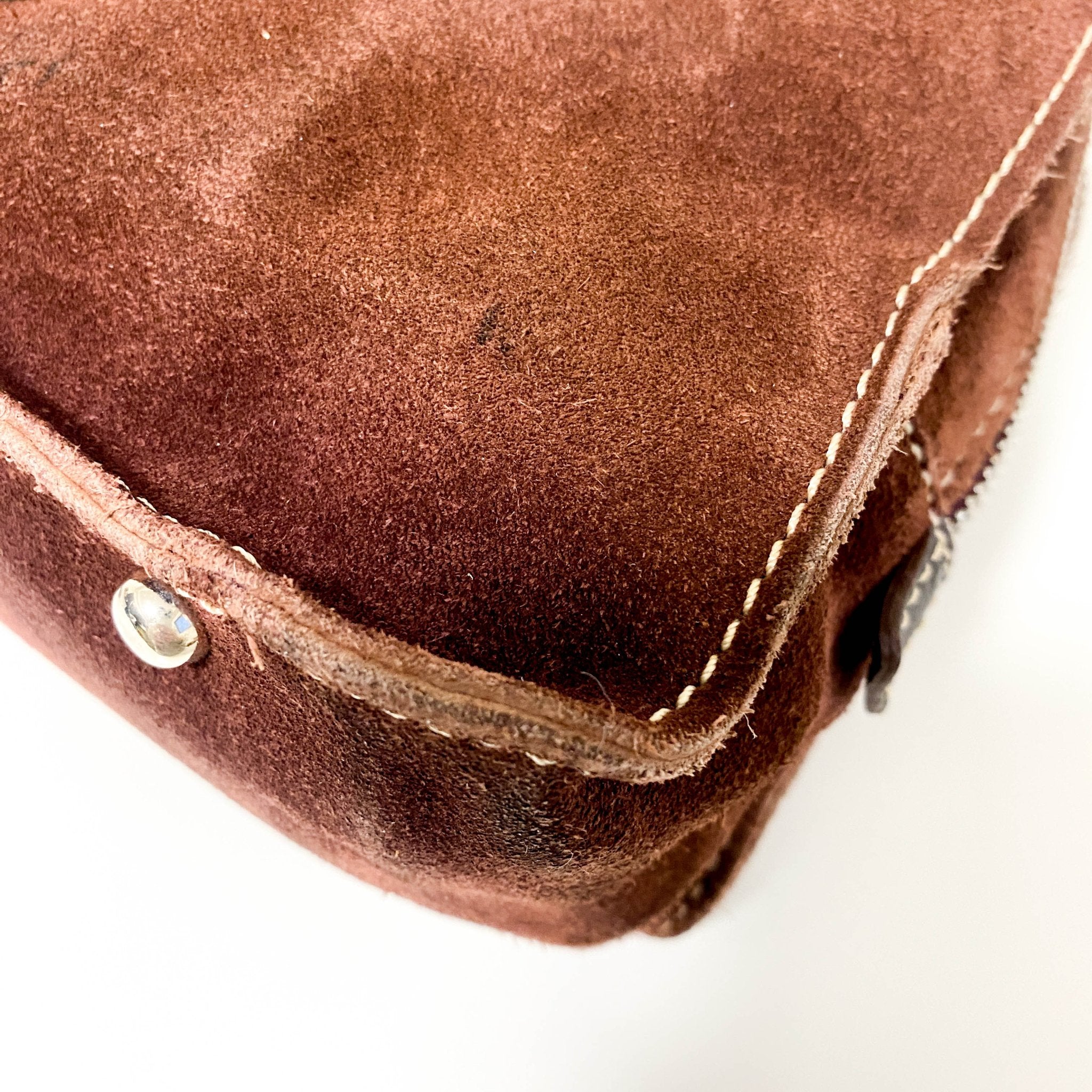 LOEWE Amazona 28 Brown Suede Studded Handbag, in , Sold by HIVE PRELOVED - Handle Bags, ,