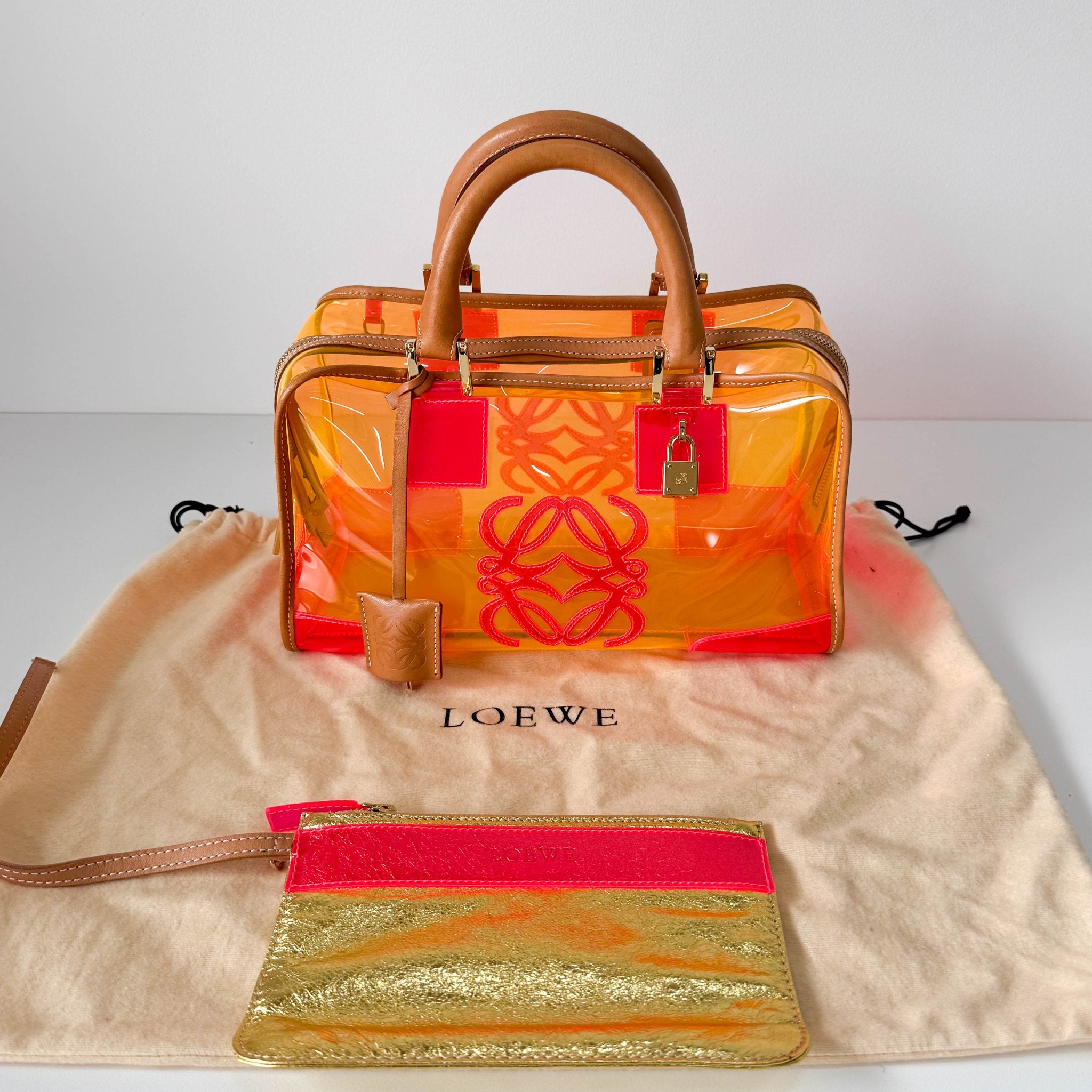 LOEWE Amazona 29 Orange Vinyl Hand Bag, in , Sold by HIVE PRELOVED - Handle Bags, ,