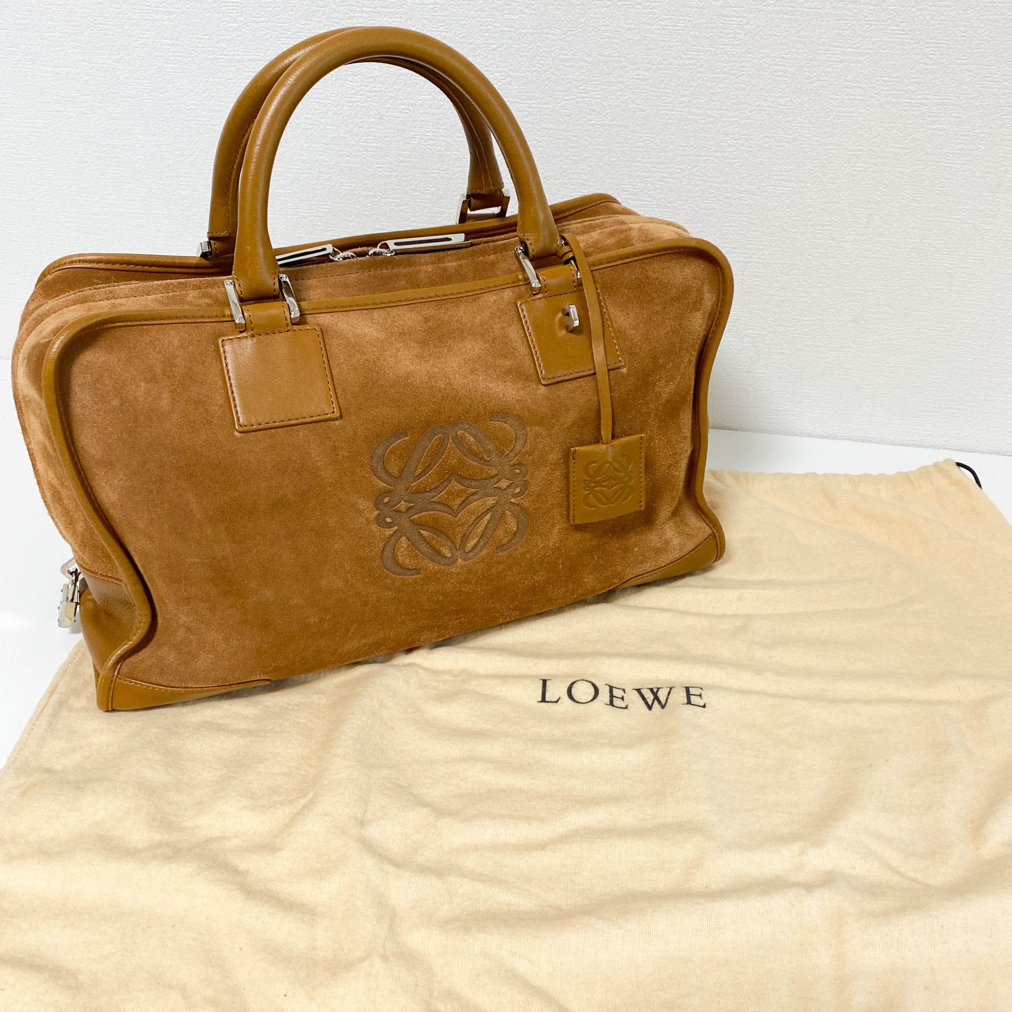 LOEWE Amazona 35 Anagram Handbag Boston Bag, in , Sold by HIVE PRELOVED - Handle Bags, ,