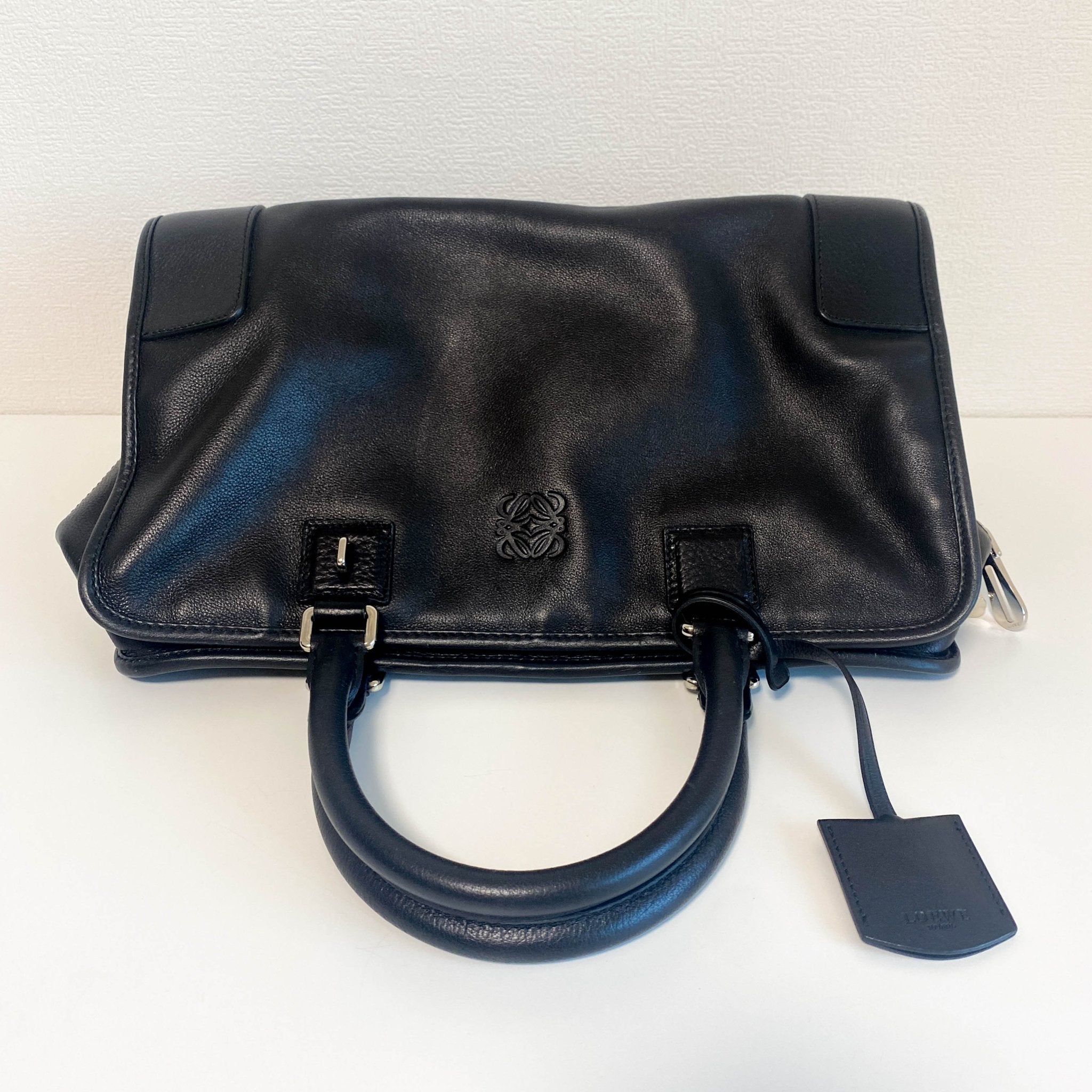 LOEWE Amazona 36 Black Calf Leather Top Handle Bag, in , Sold by HIVE PRELOVED - Handle Bags, ,