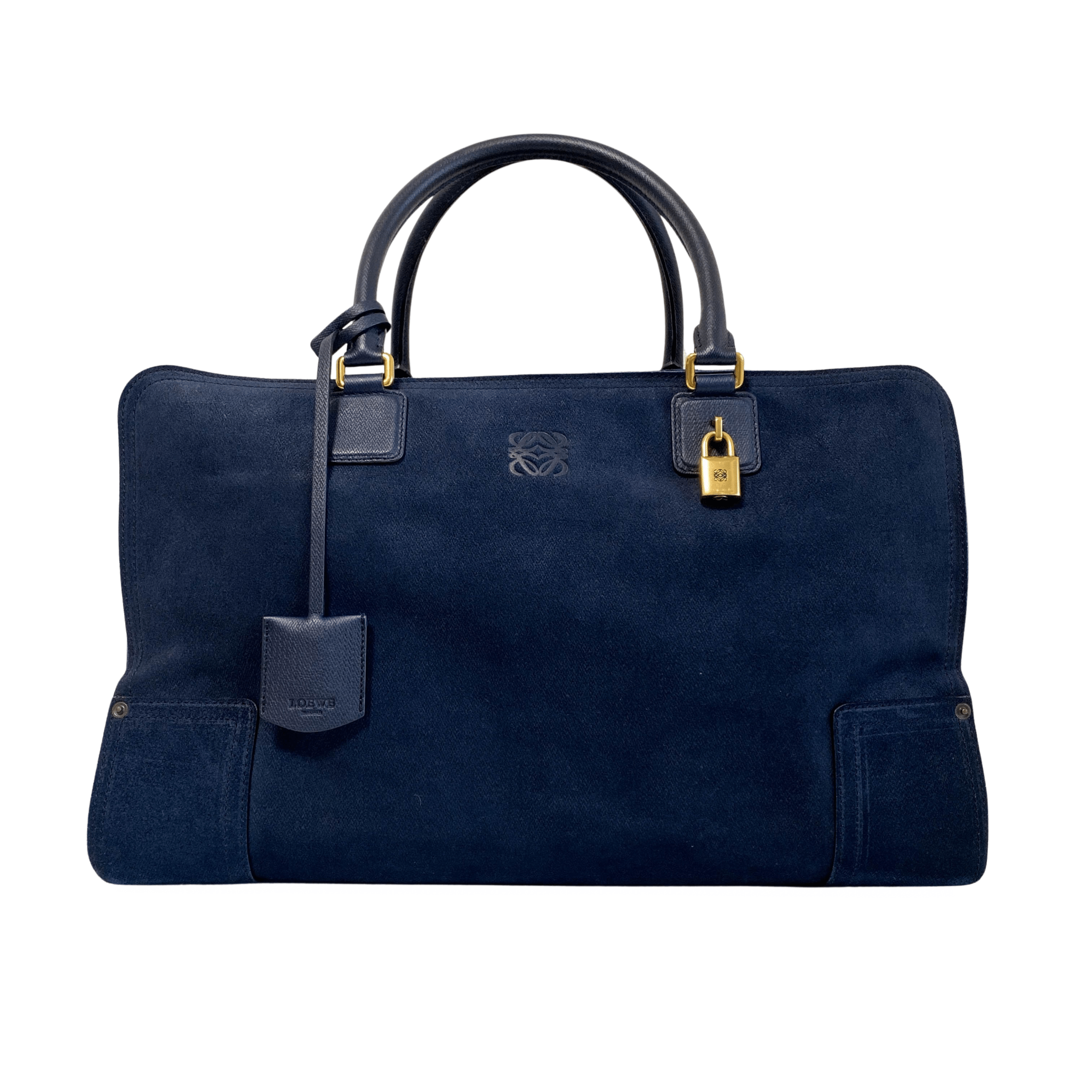 LOEWE Amazona 45 Navy Suede Shoulder Bag, in , Sold by HIVE PRELOVED - Shoulder Bags, ,