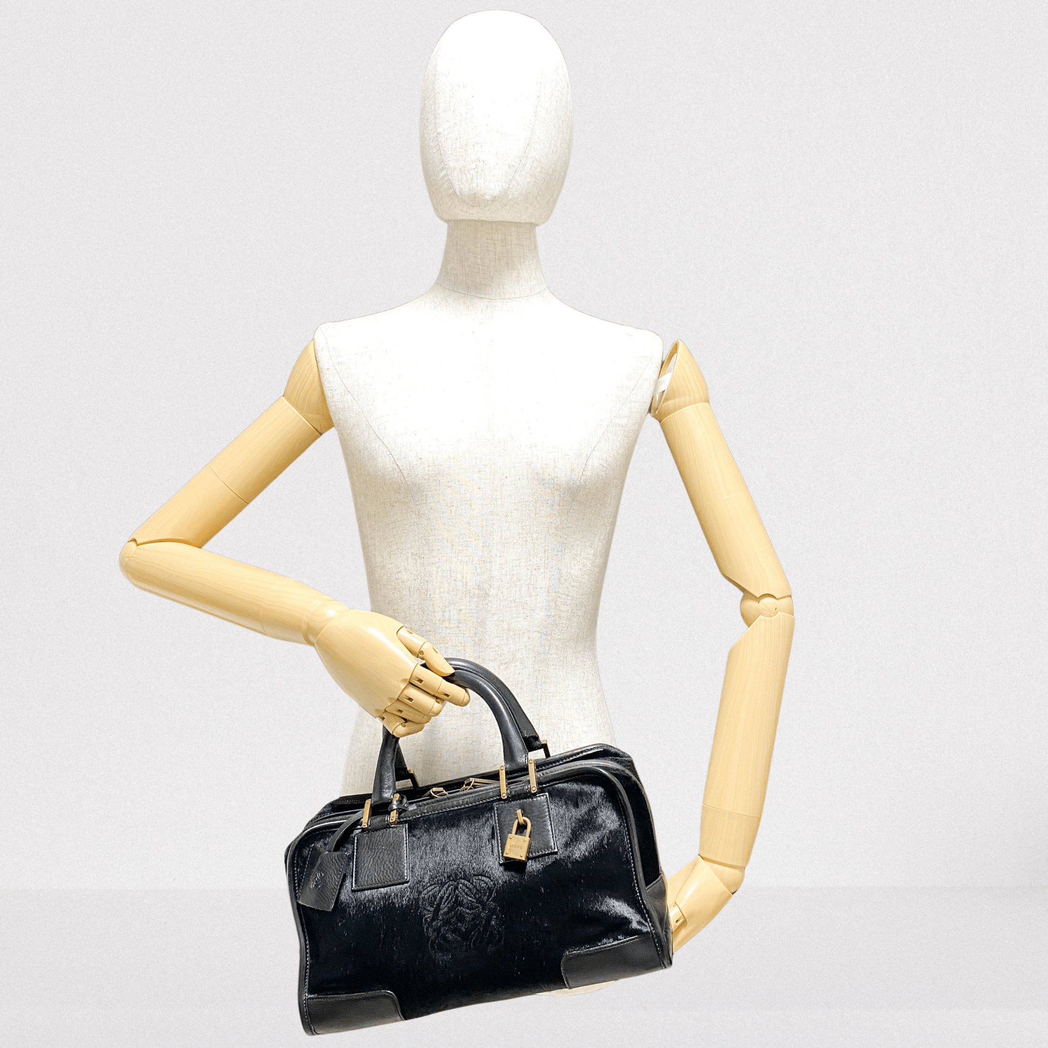 LOEWE Amazona28 Black Pony Hair Handbag, in , Sold by HIVE PRELOVED - Handle Bags, ,