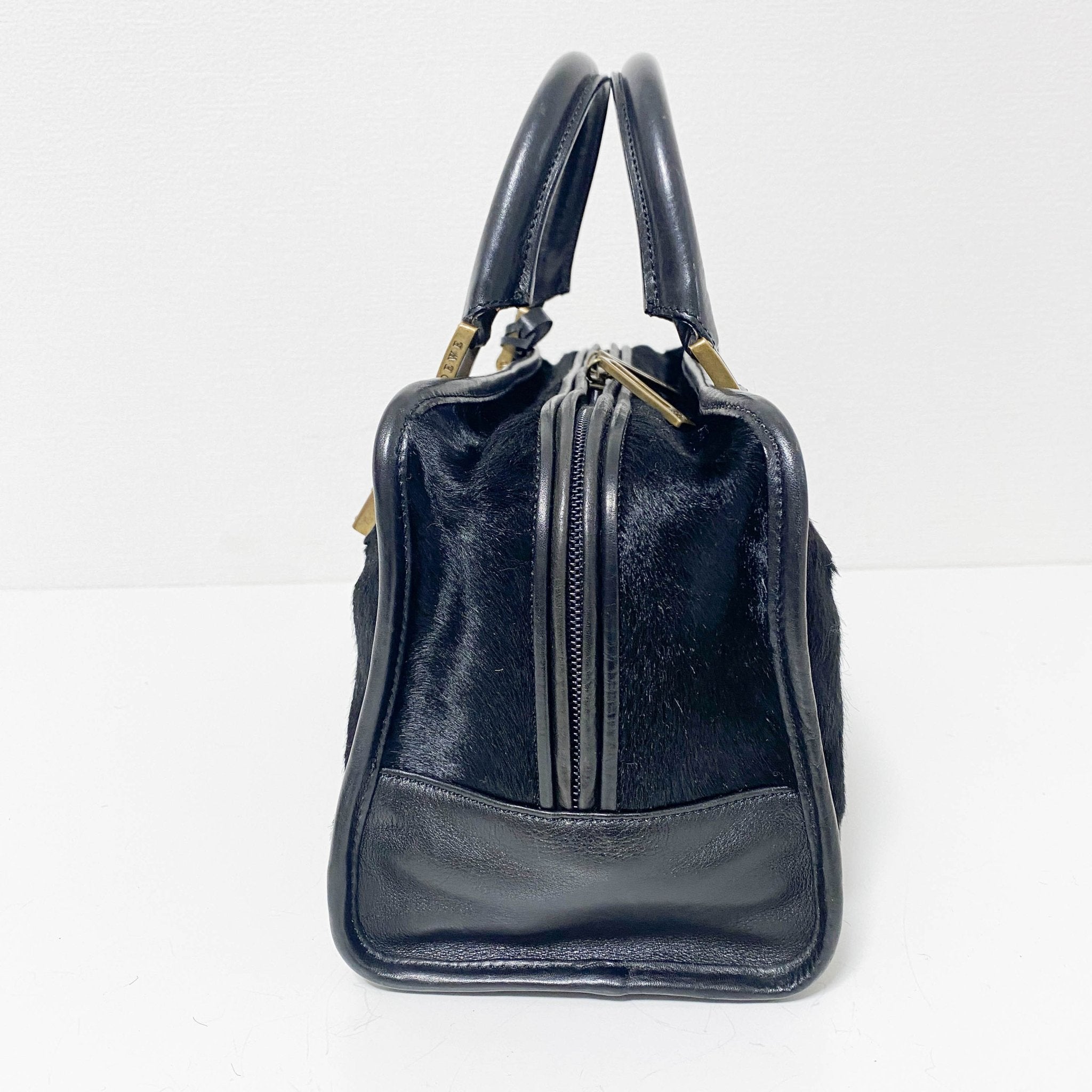 LOEWE Amazona28 Black Pony Hair Handbag, in , Sold by HIVE PRELOVED - Handle Bags, ,