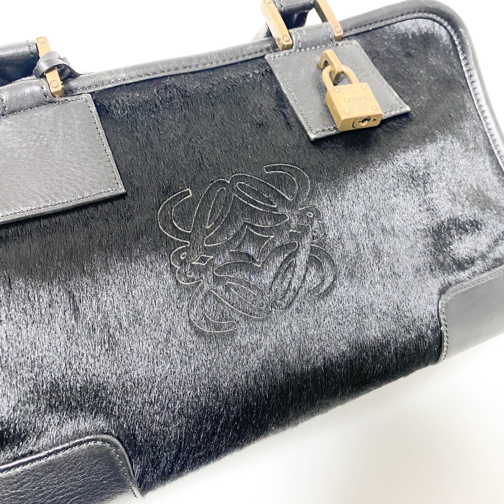 LOEWE Amazona28 Black Pony Hair Handbag, in , Sold by HIVE PRELOVED - Handle Bags, ,