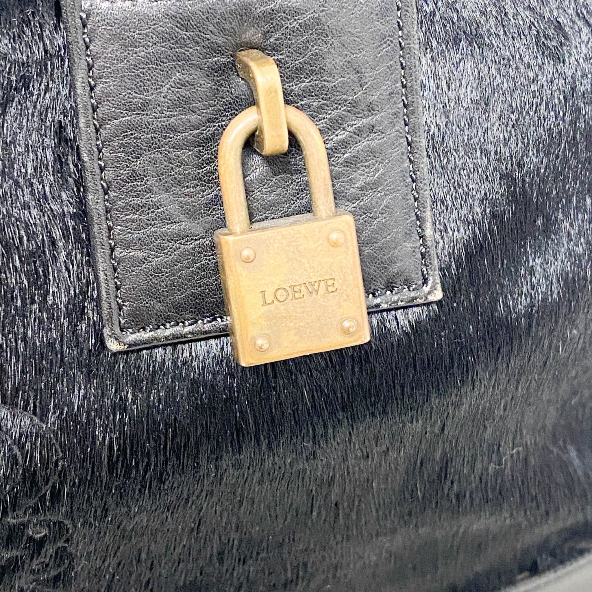 LOEWE Amazona28 Black Pony Hair Handbag, in , Sold by HIVE PRELOVED - Handle Bags, ,