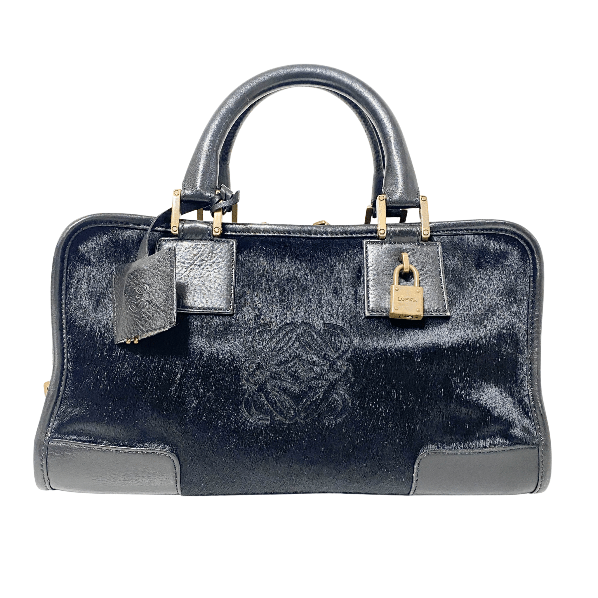 LOEWE Amazona28 Black Pony Hair Handbag, in , Sold by HIVE PRELOVED - Handle Bags, ,