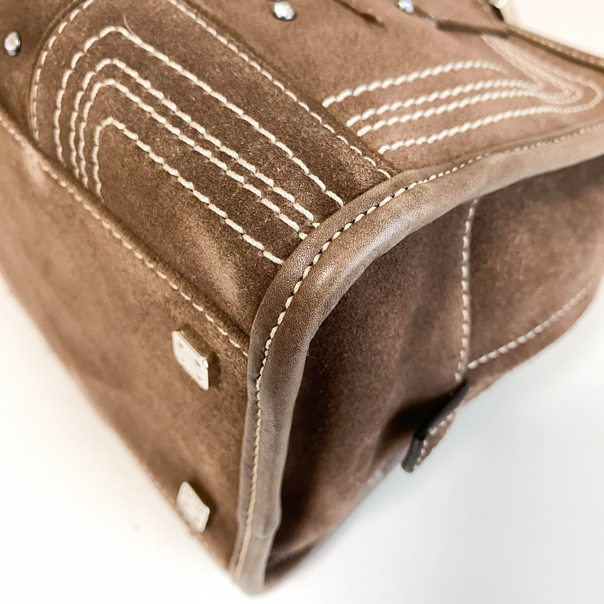 LOEWE Amazona28 Suede Rhinestones Limited Edition Brown, in , Sold by HIVE PRELOVED - Handle Bags, ,