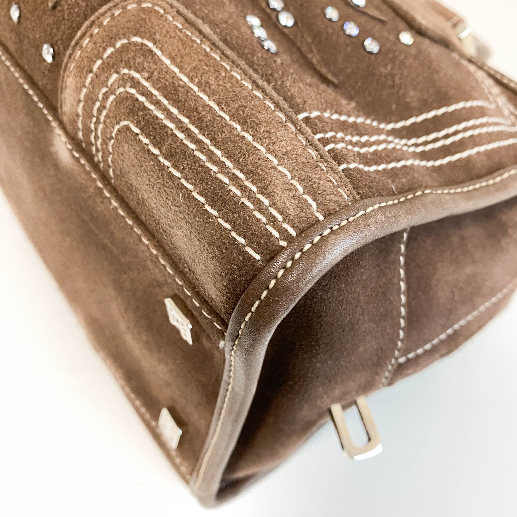 LOEWE Amazona28 Suede Rhinestones Limited Edition Brown, in , Sold by HIVE PRELOVED - Handle Bags, ,