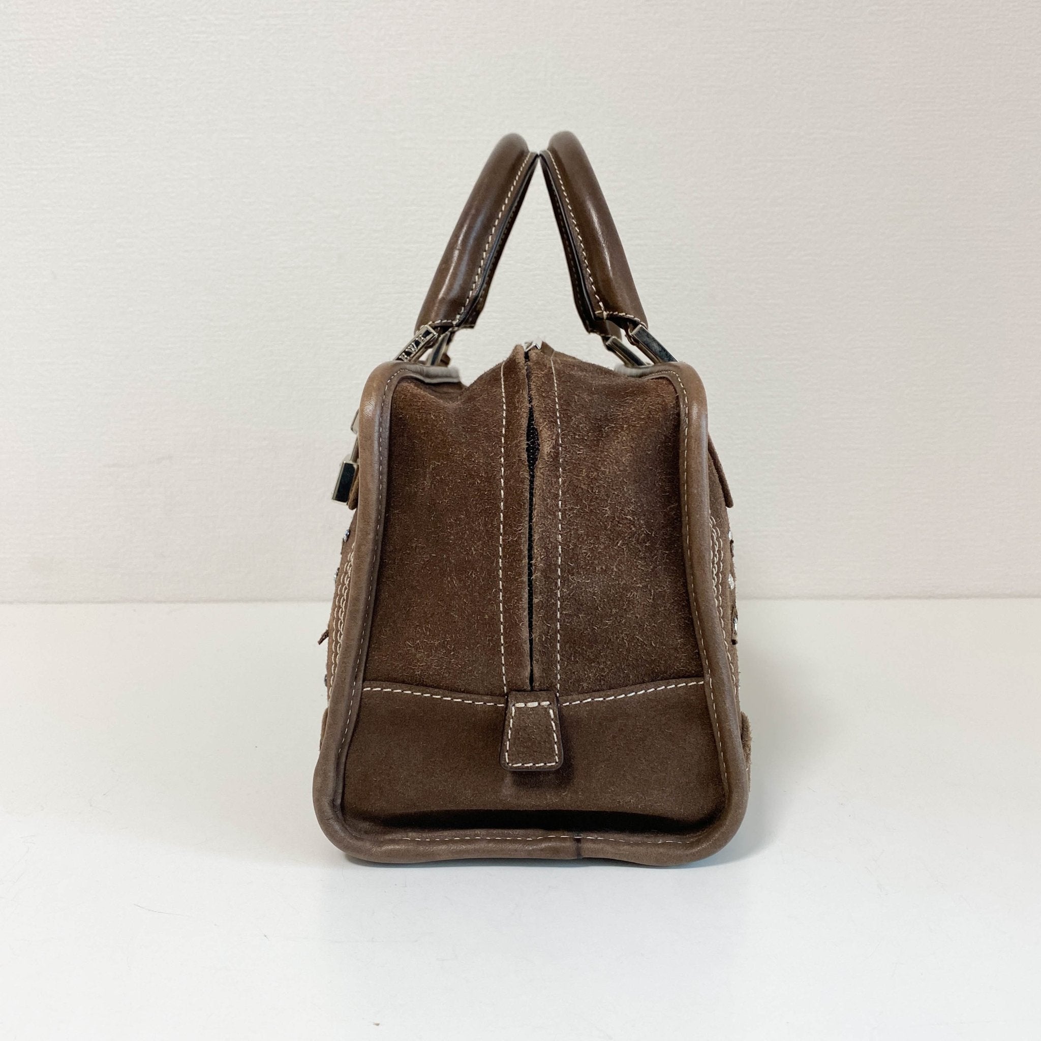 LOEWE Amazona28 Suede Rhinestones Limited Edition Brown, in , Sold by HIVE PRELOVED - Handle Bags, ,