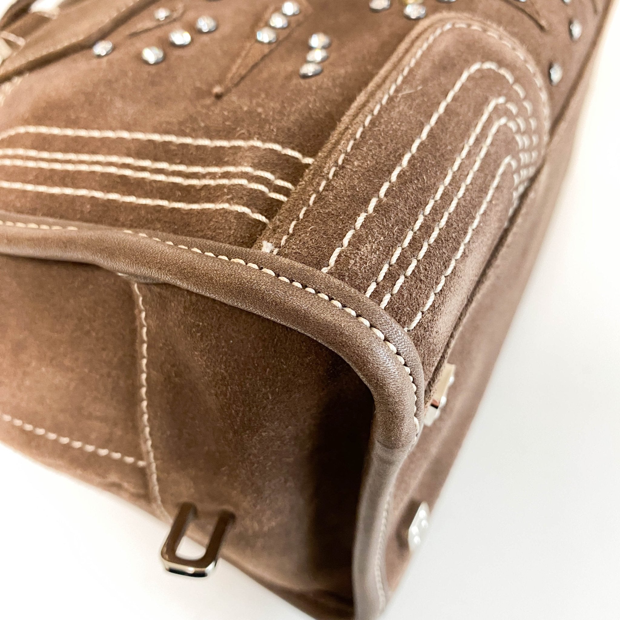 LOEWE Amazona28 Suede Rhinestones Limited Edition Brown, in , Sold by HIVE PRELOVED - Handle Bags, ,