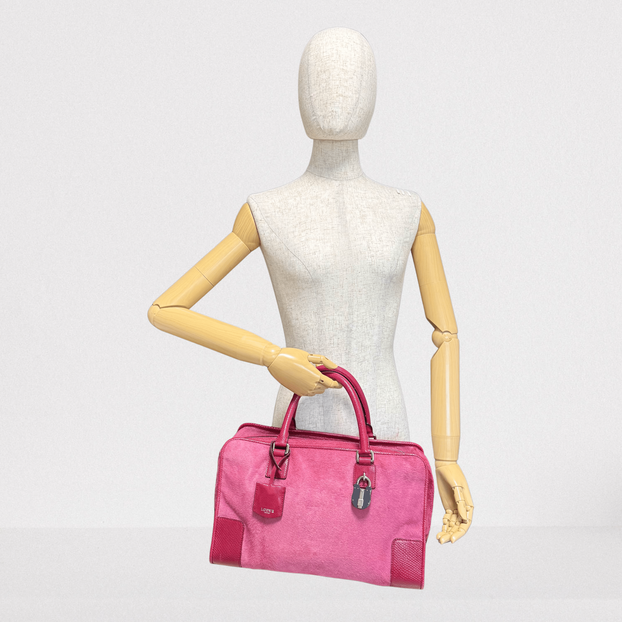 LOEWE Amazona36 Pink Pony Hair Handbag, in , Sold by HIVE PRELOVED - Handle Bags, ,