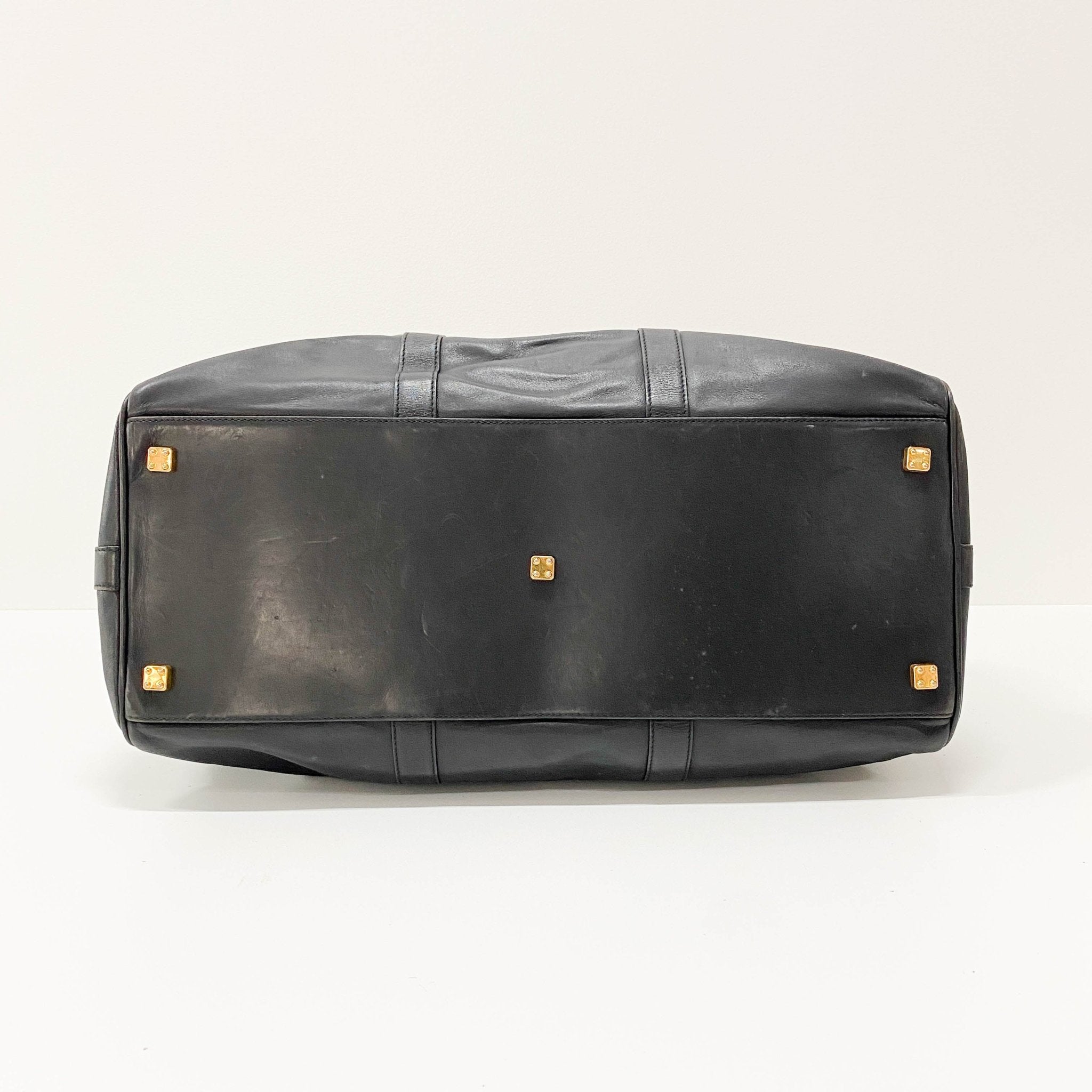 LOEWE Anagram Black Leather Boston Travel Bag, in , Sold by HIVE PRELOVED - Travel bags, ,