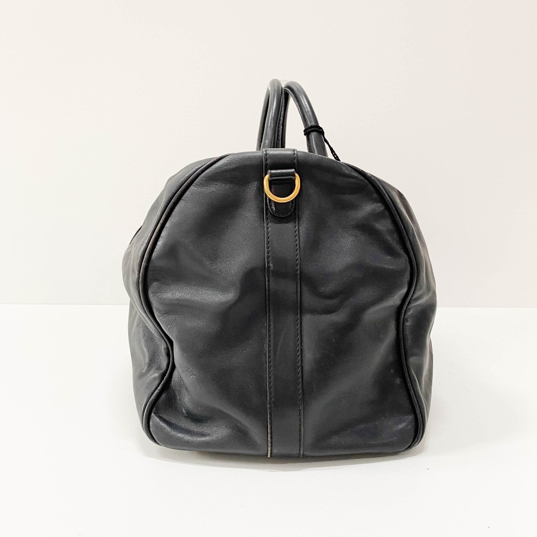 LOEWE Anagram Black Leather Boston Travel Bag, in , Sold by HIVE PRELOVED - Travel bags, ,