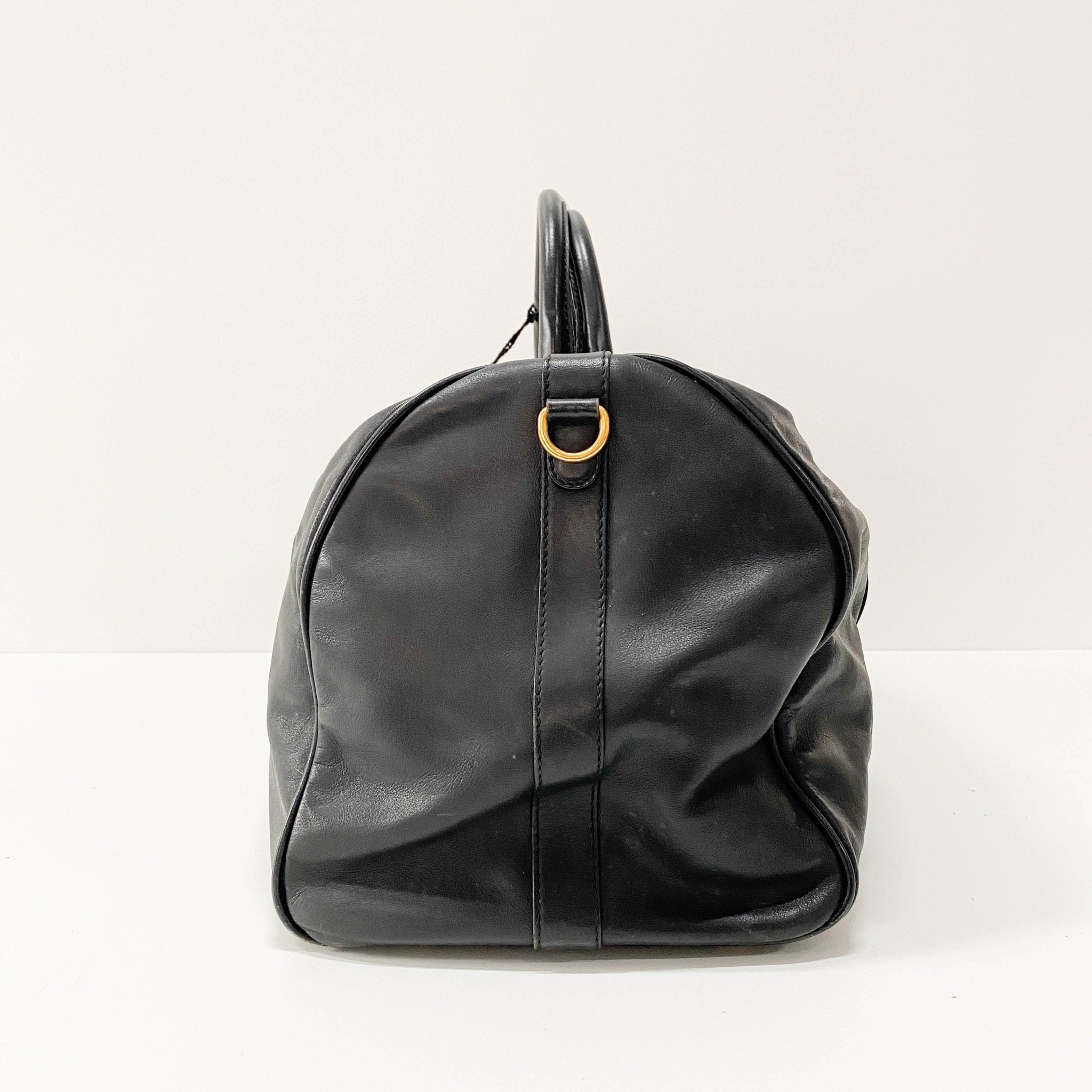 LOEWE Anagram Black Leather Boston Travel Bag, in , Sold by HIVE PRELOVED - Travel bags, ,
